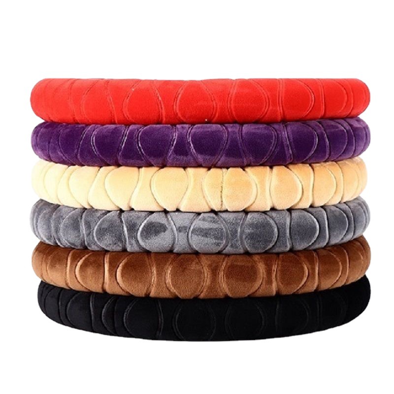 汽车方向盘套冬季保暖短毛绒压花把套通用方向盘套其威车饰QW145