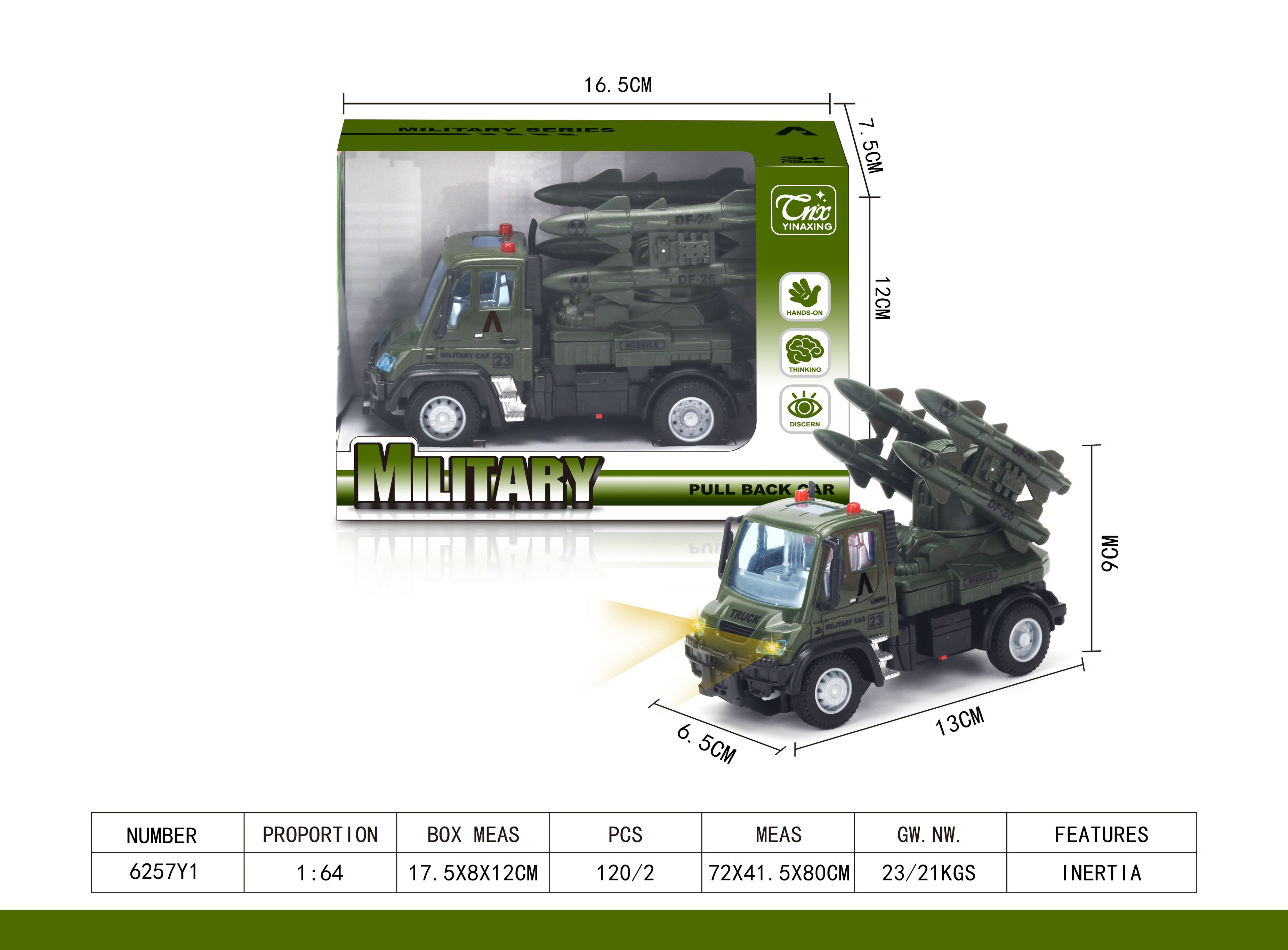 Inertial military rocket vehicle