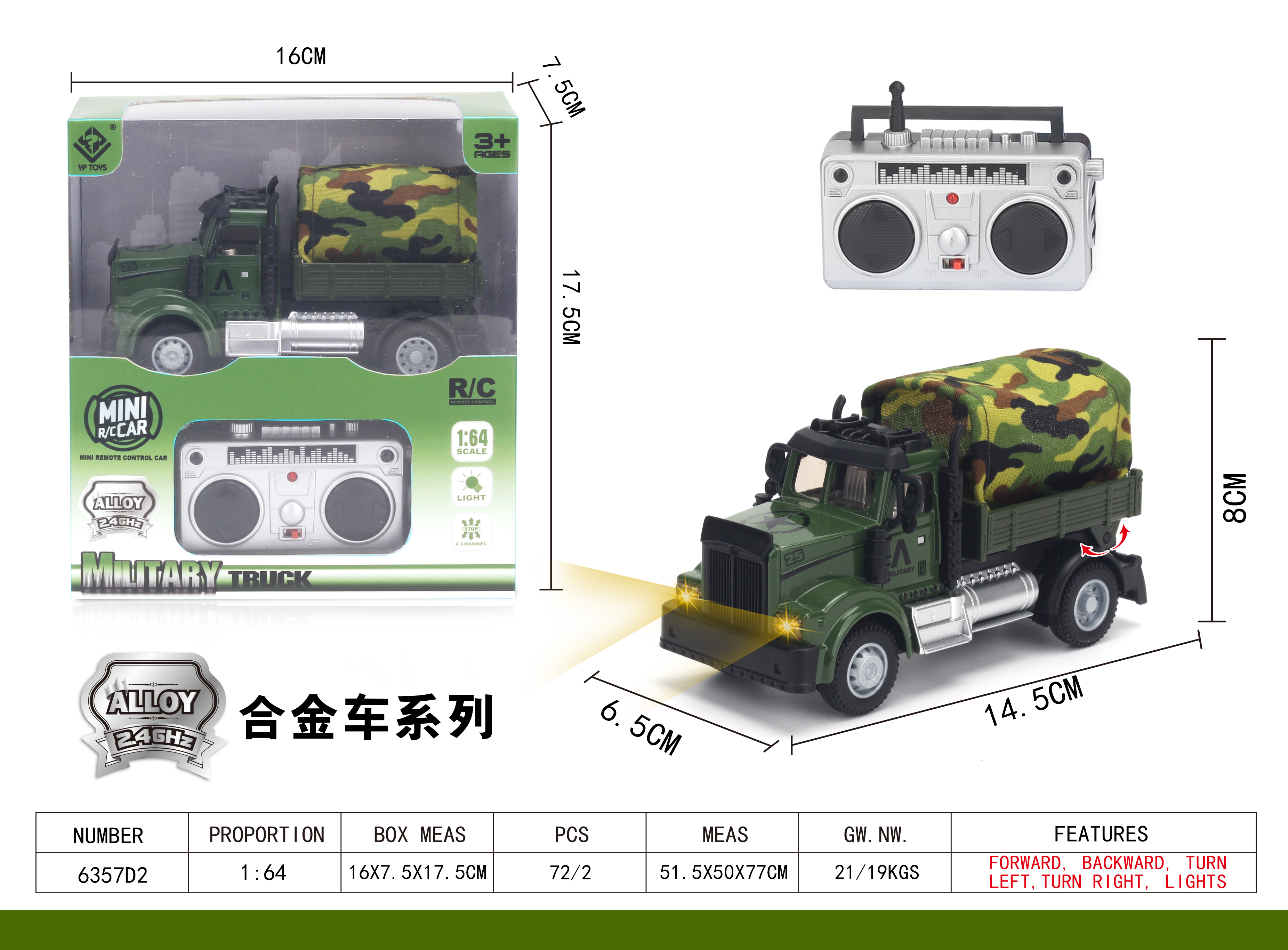 Remote-controlled alloy troop carrier