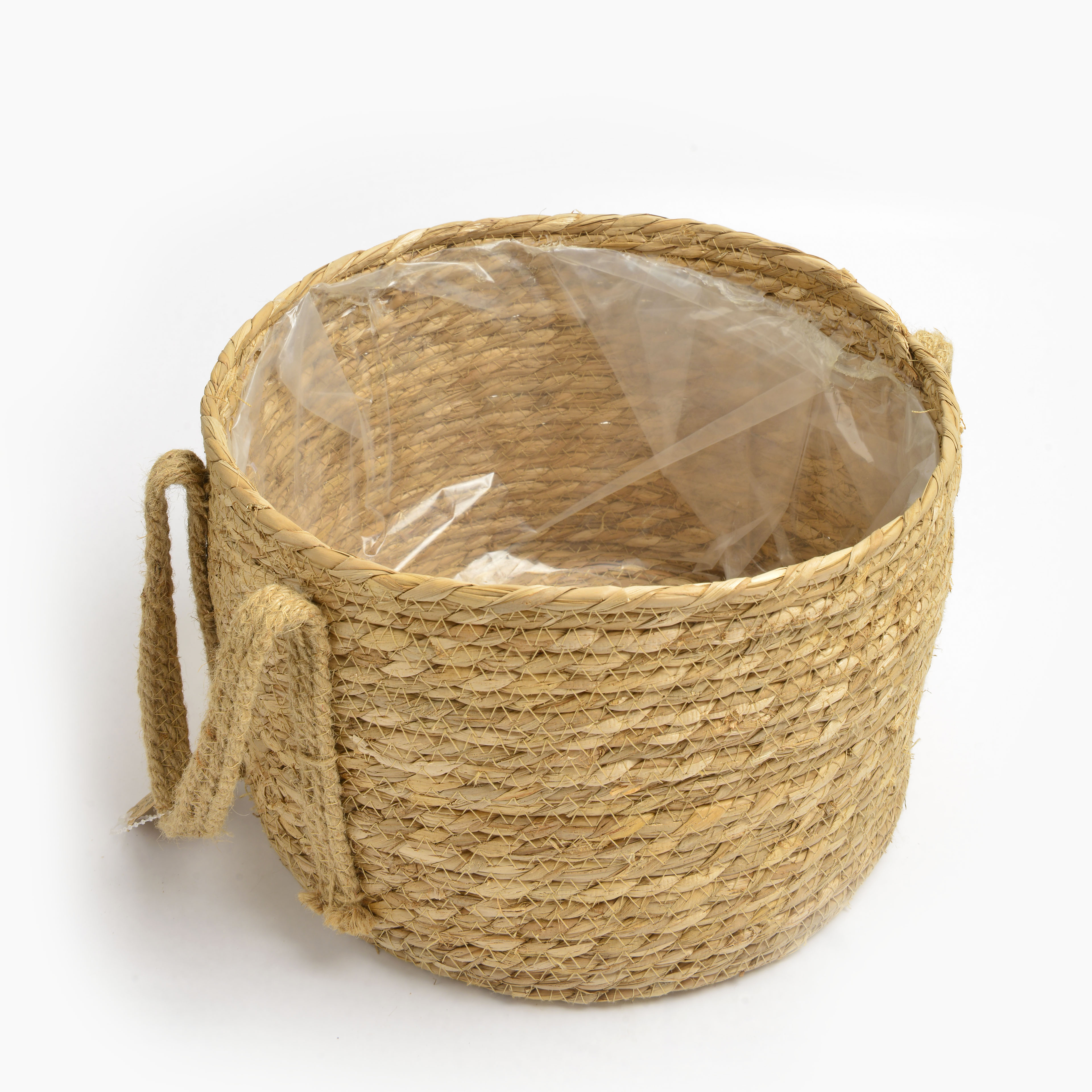 2022 New style cylindrical hemp rope woven flower basket Specification image