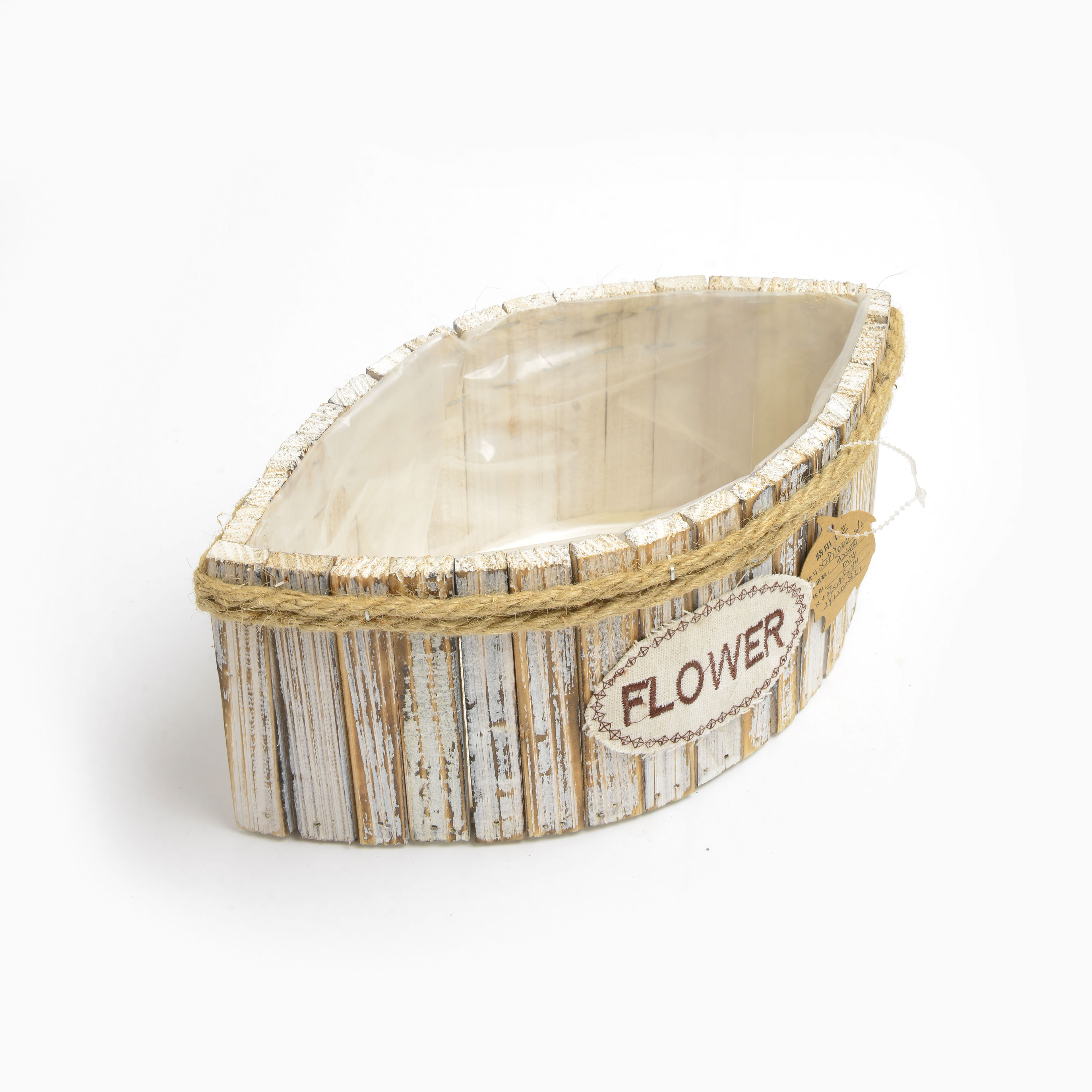 2022 new style wooden boat-shaped flower POTS Specification image