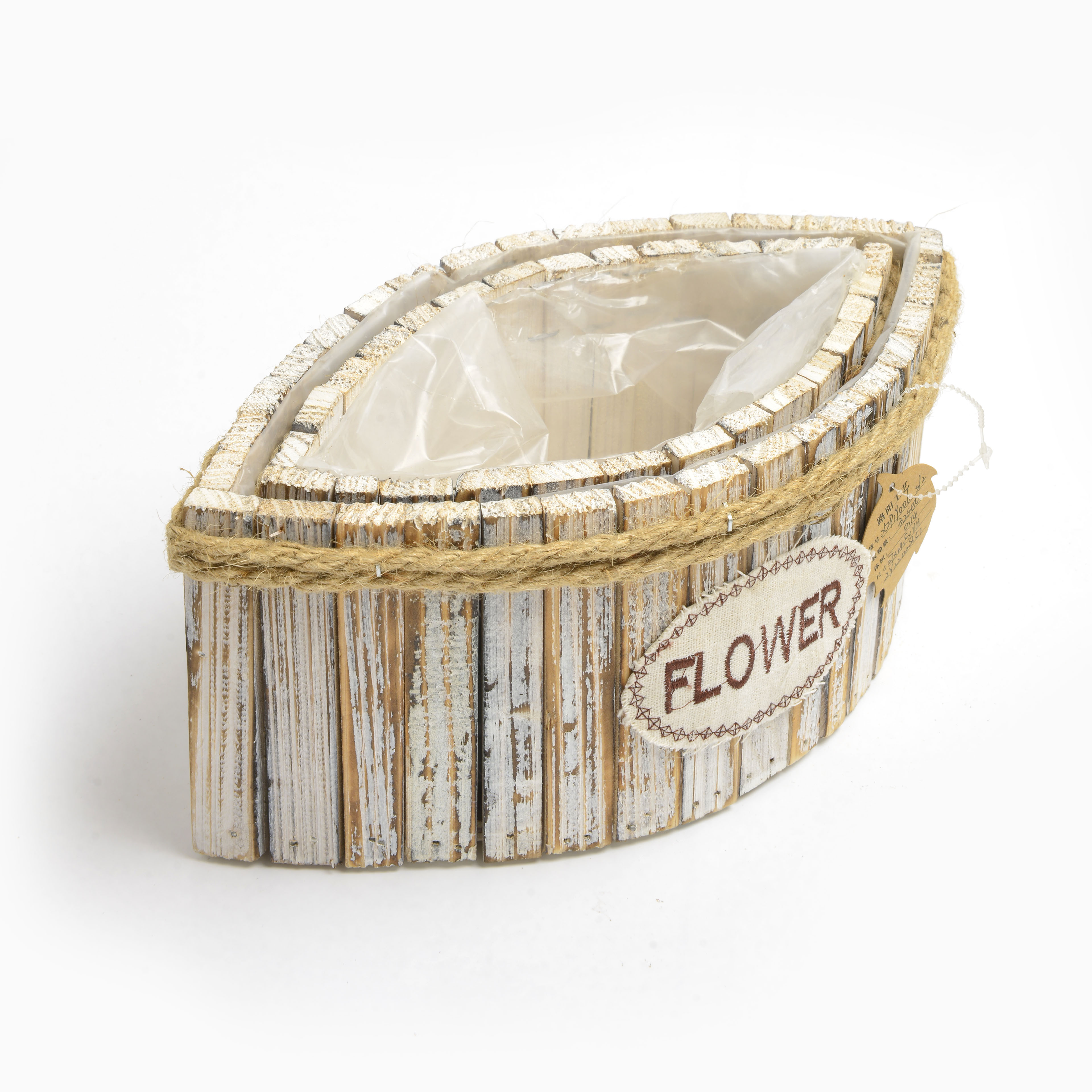 2022新款木质船形花盆