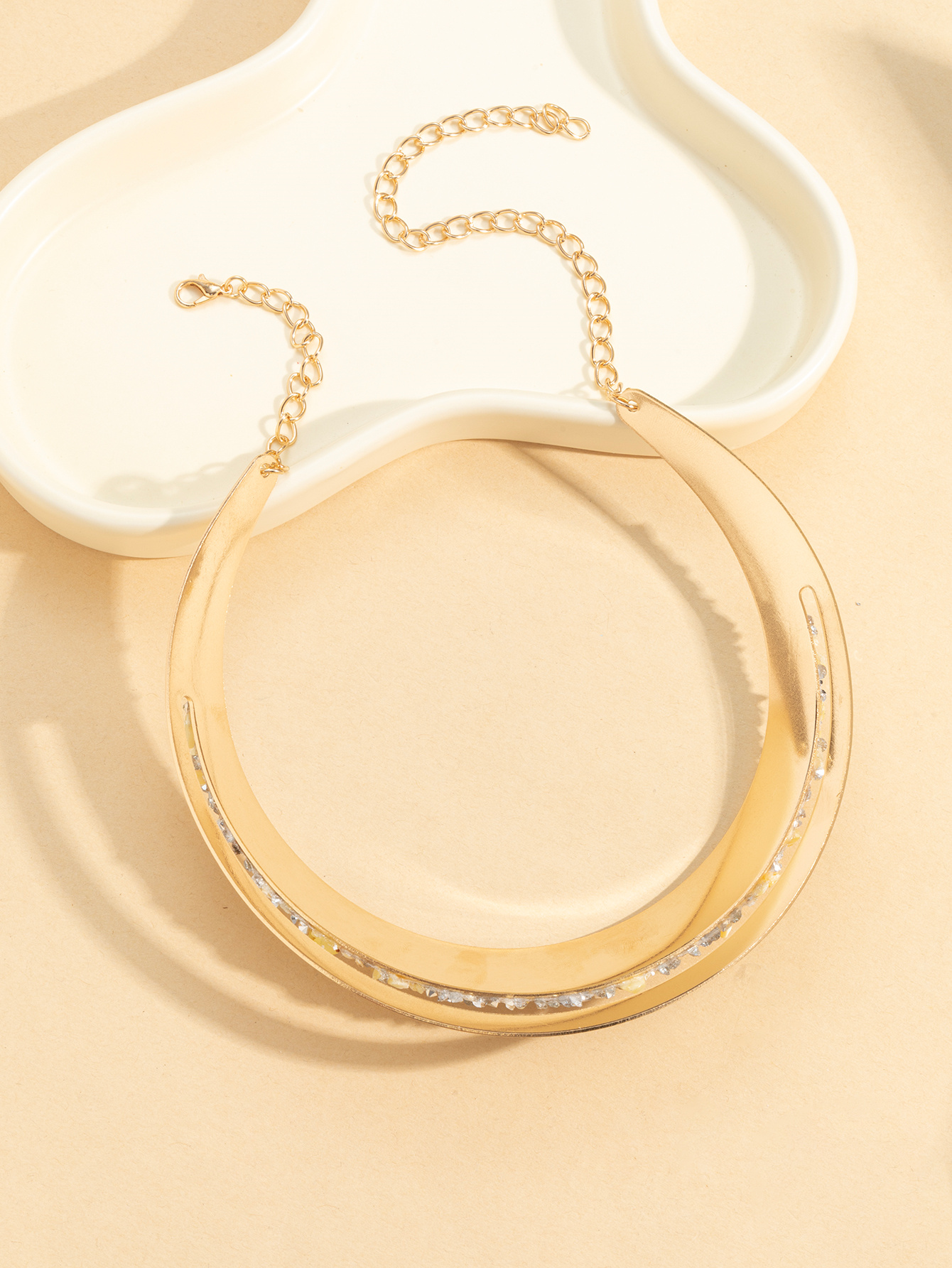 Cross-border Amazon best-selling European and American fashionable women's raw stone necklaces Specification image