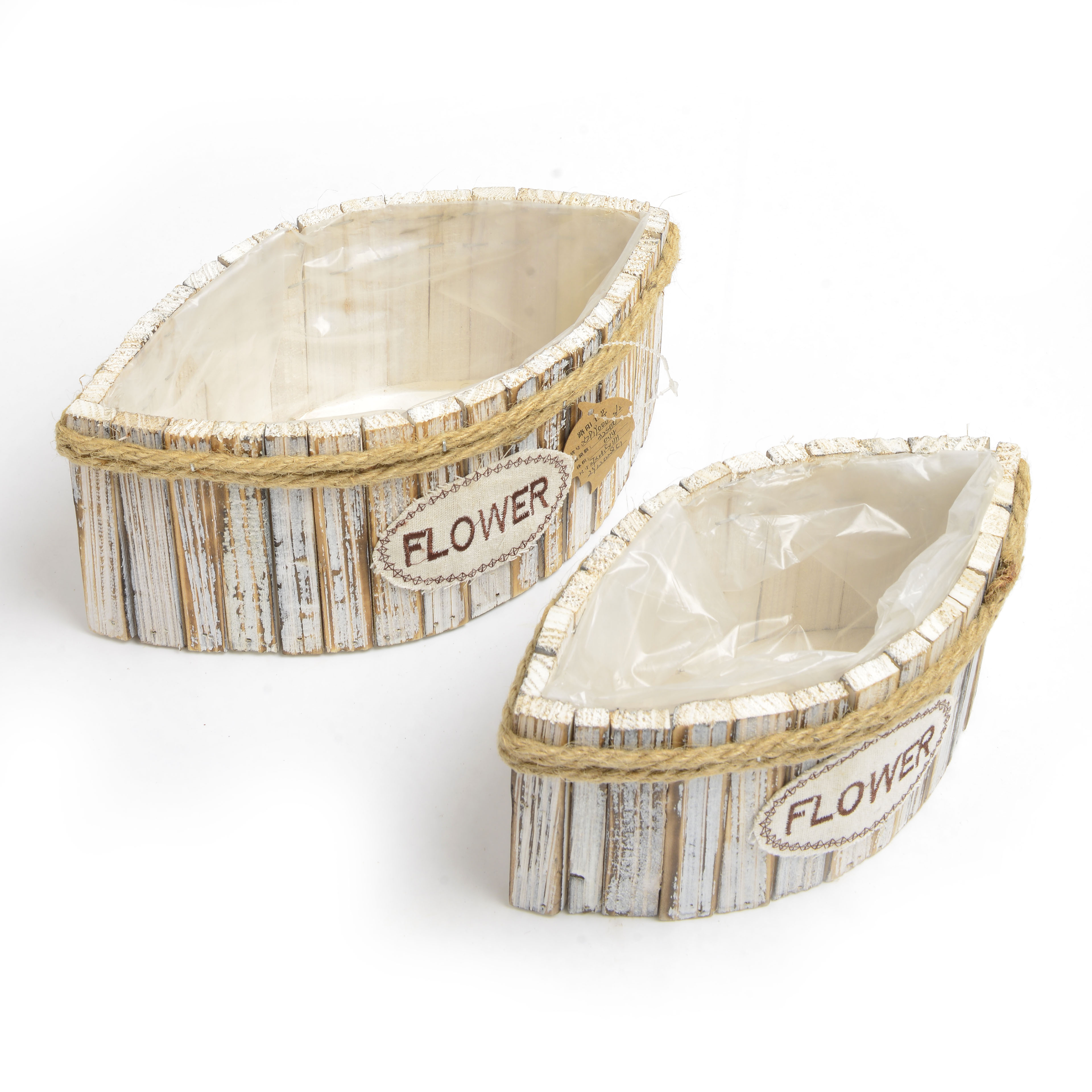 2022 new style wooden boat-shaped flower POTS details Picture