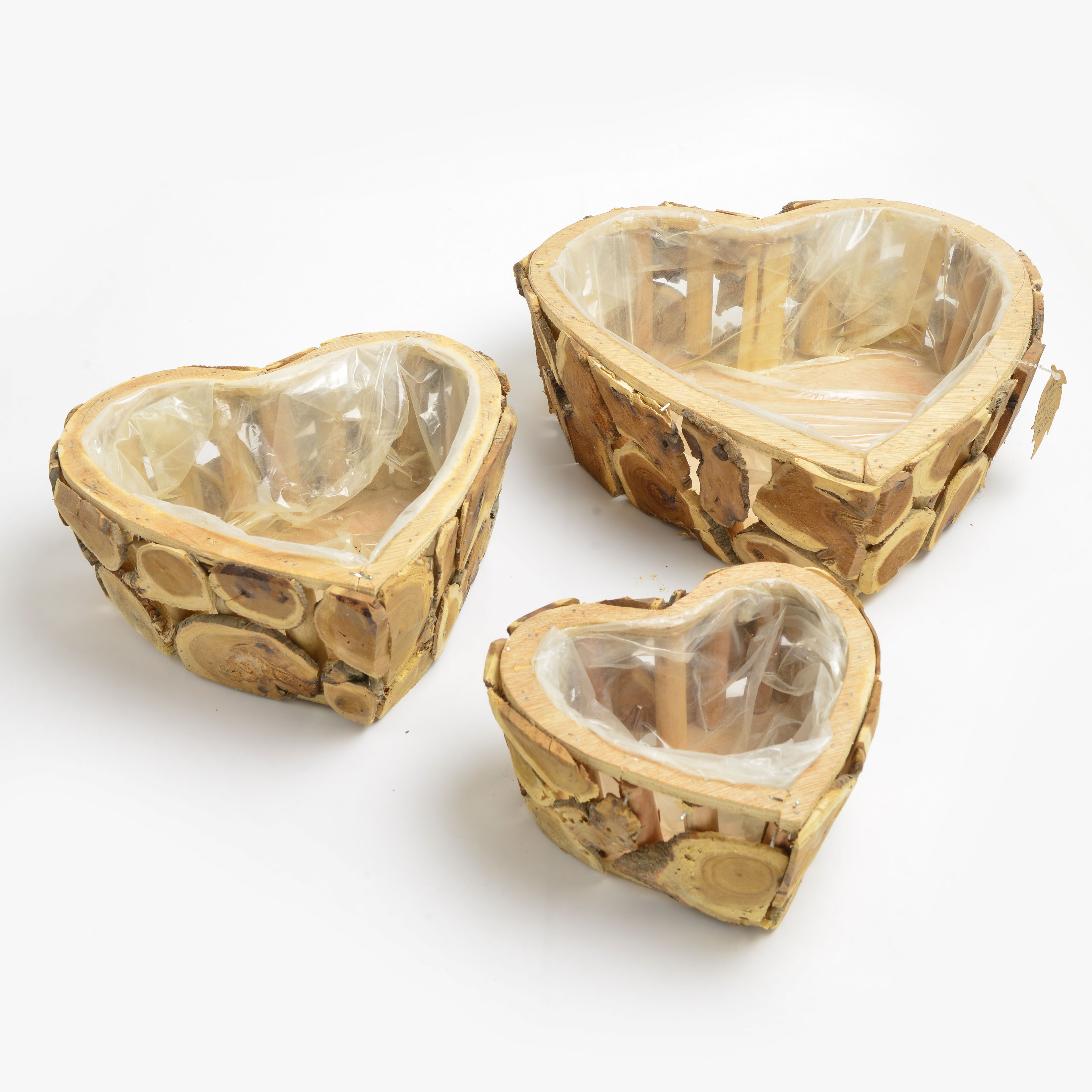 2022新款木质心形花盆