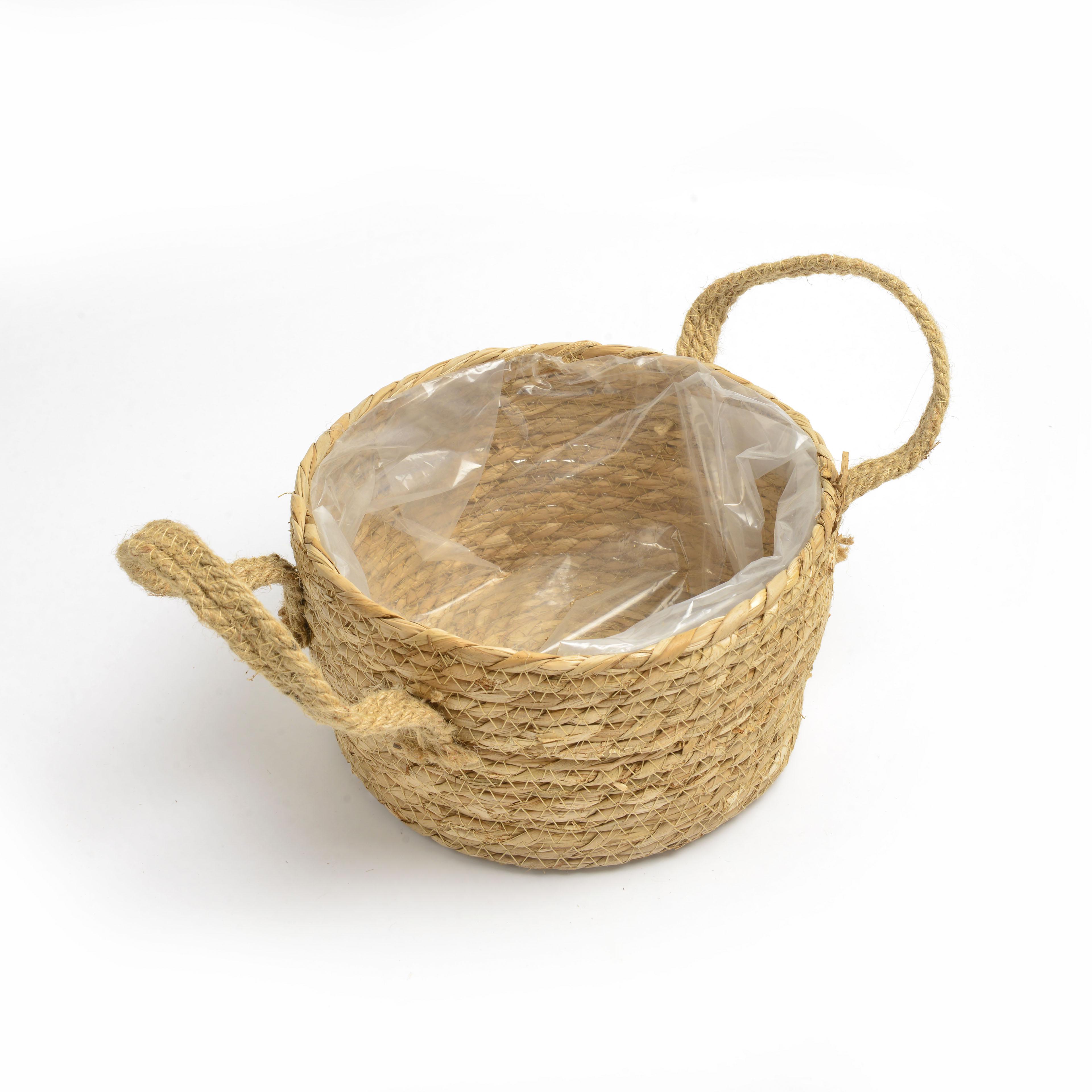 2022 New style cylindrical hemp rope woven flower basket Item Picture
