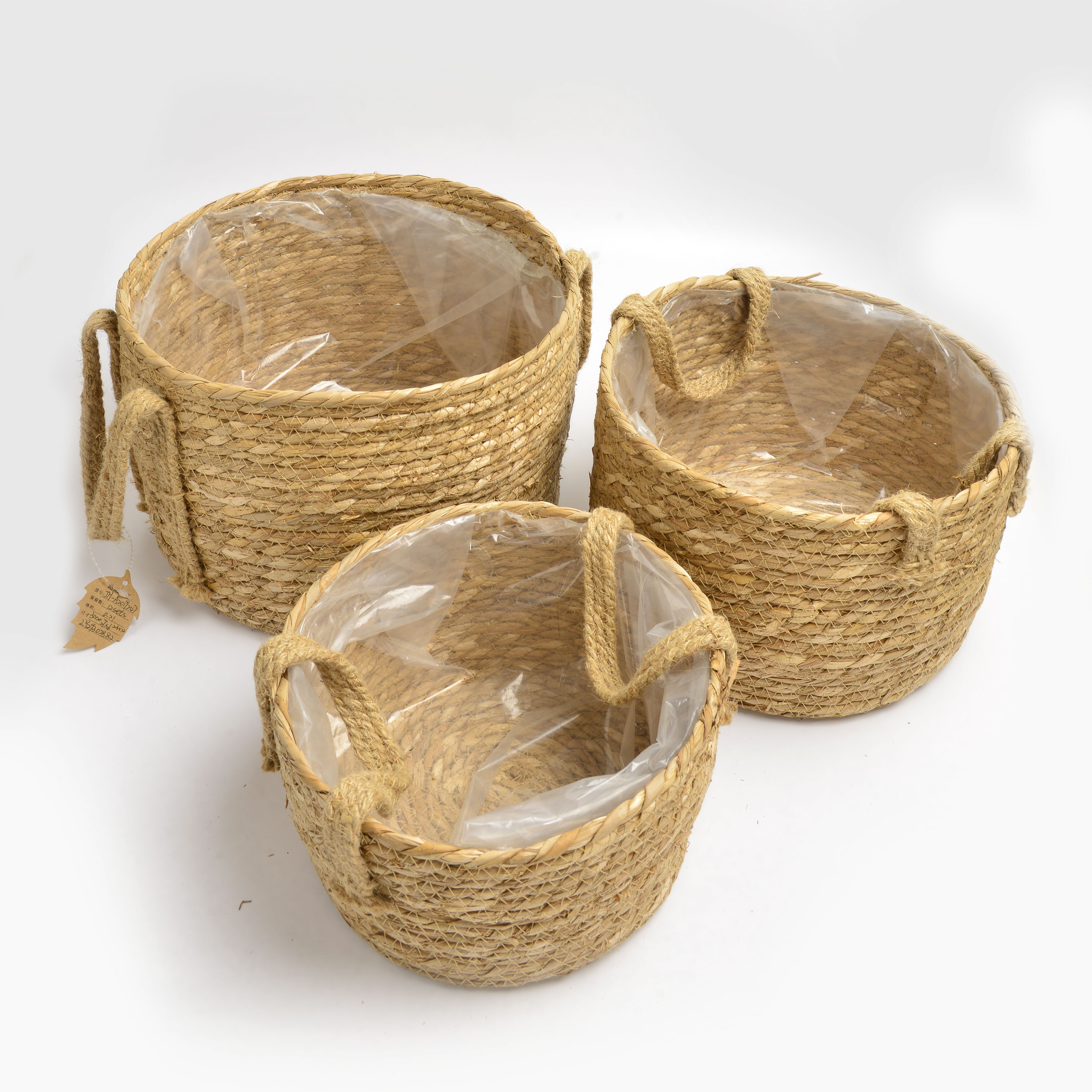 2022 New style cylindrical hemp rope woven flower basket details Picture