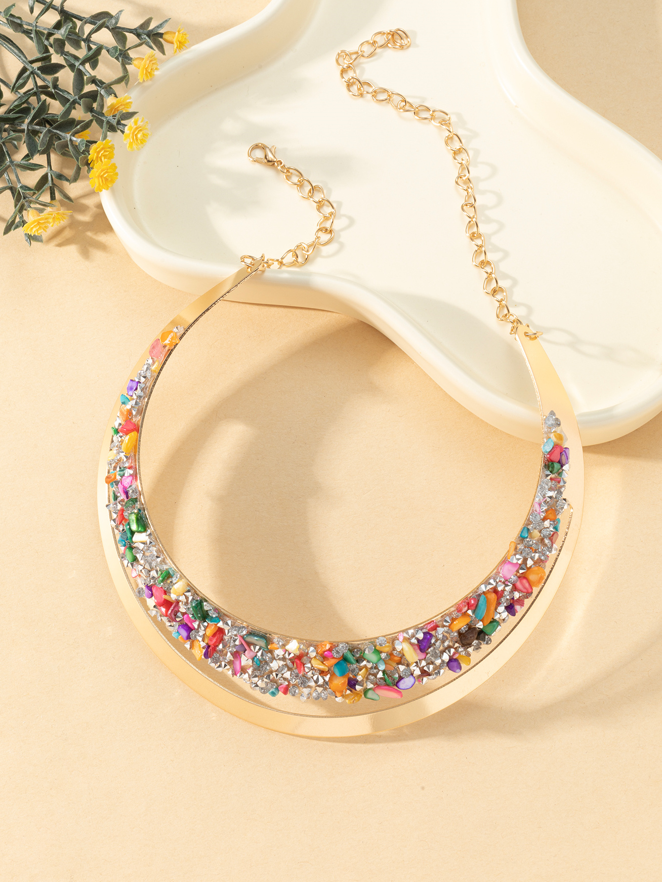 Cross-border Amazon bestsellers: Fashionable and trendy colorful women's necklaces from Europe and America details Picture