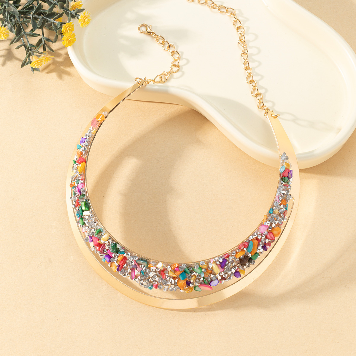 Cross-border Amazon bestsellers: Fashionable and trendy colorful women's necklaces from Europe and America
