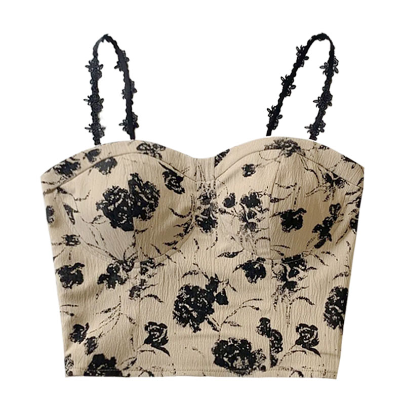 Women's wear design printed summer halter top 2022, beautiful back trend Item Picture