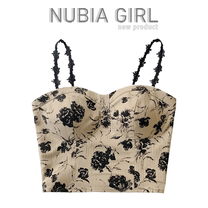 Women's wear design printed summer halter top 2022, beautiful back trend