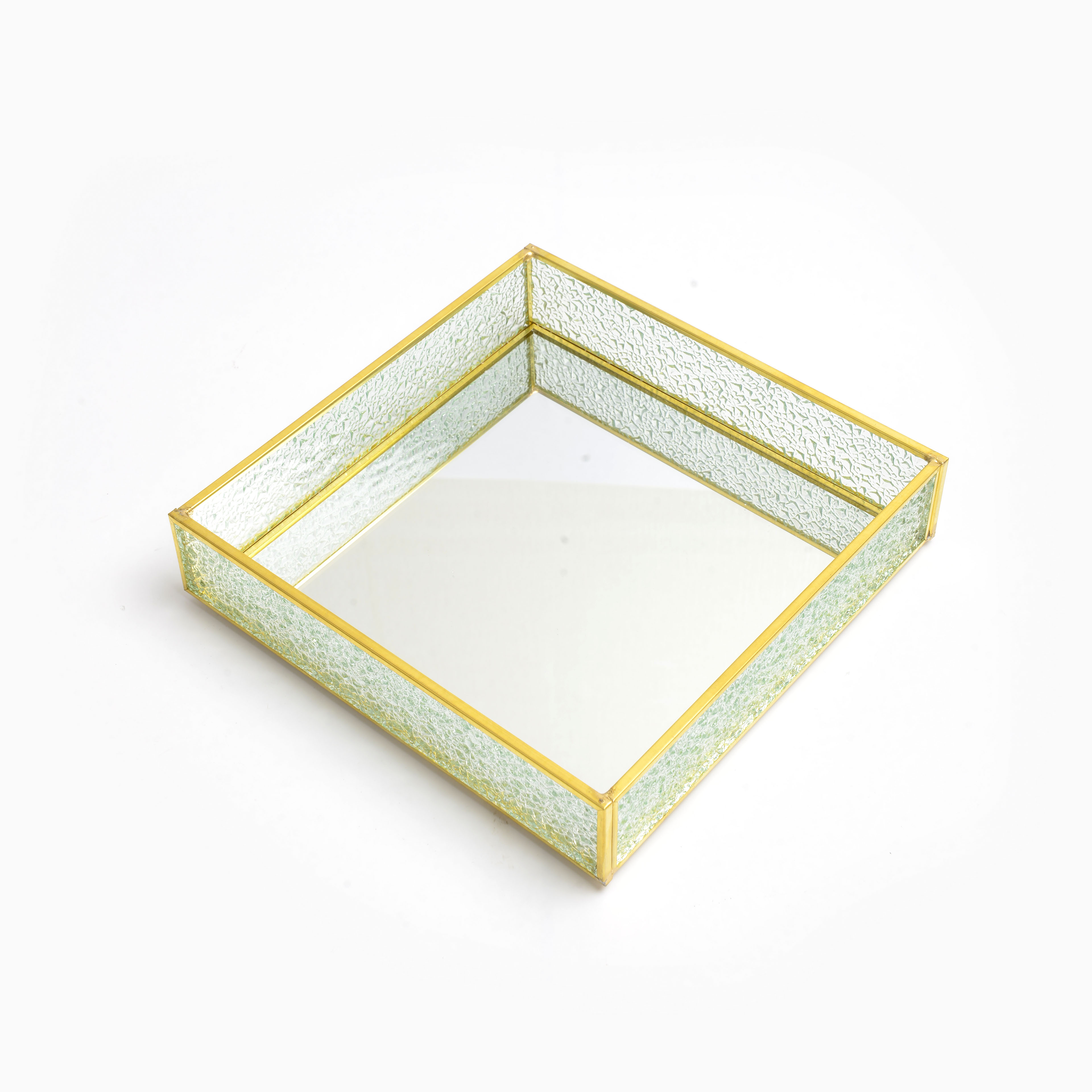 玻璃工艺品/玻璃收纳盘白底实物图