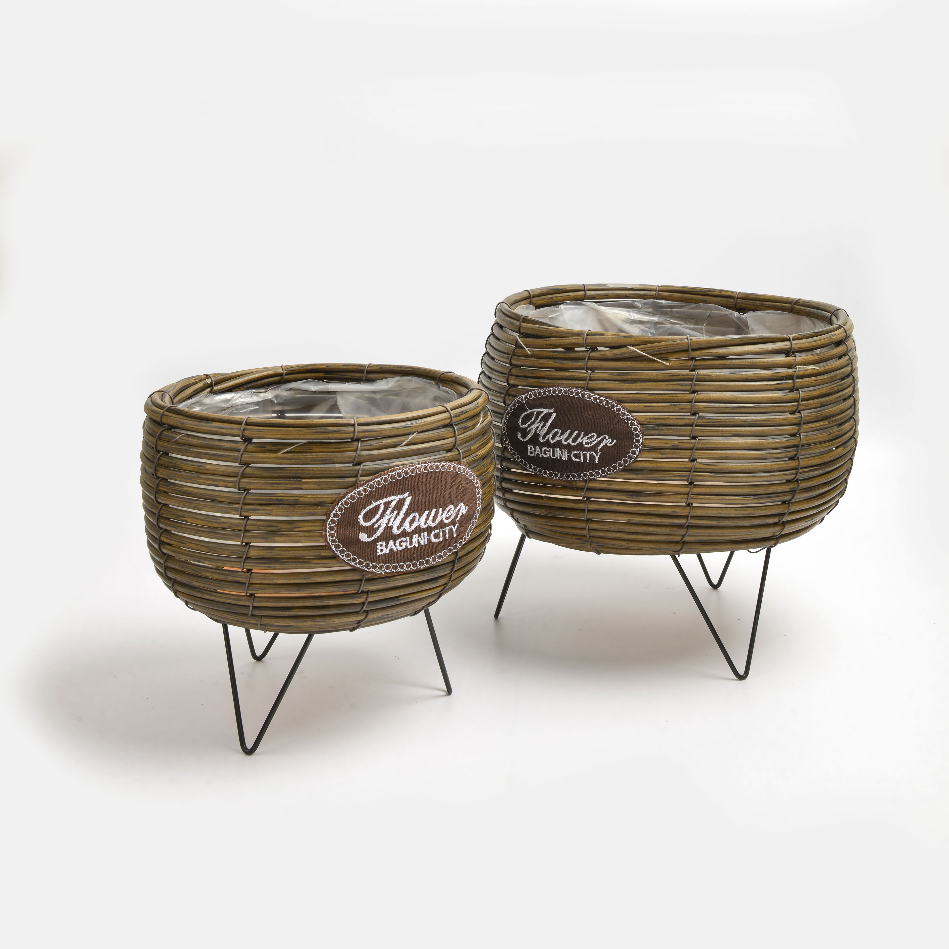 2022 New popular and best-selling circular woven flower POTS, flower baskets and triangular stands details Picture