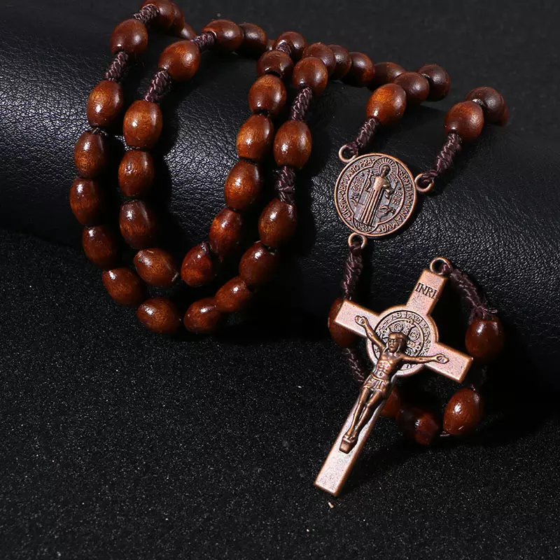 念珠项链/十字架项链/宗教木珠首饰细节图