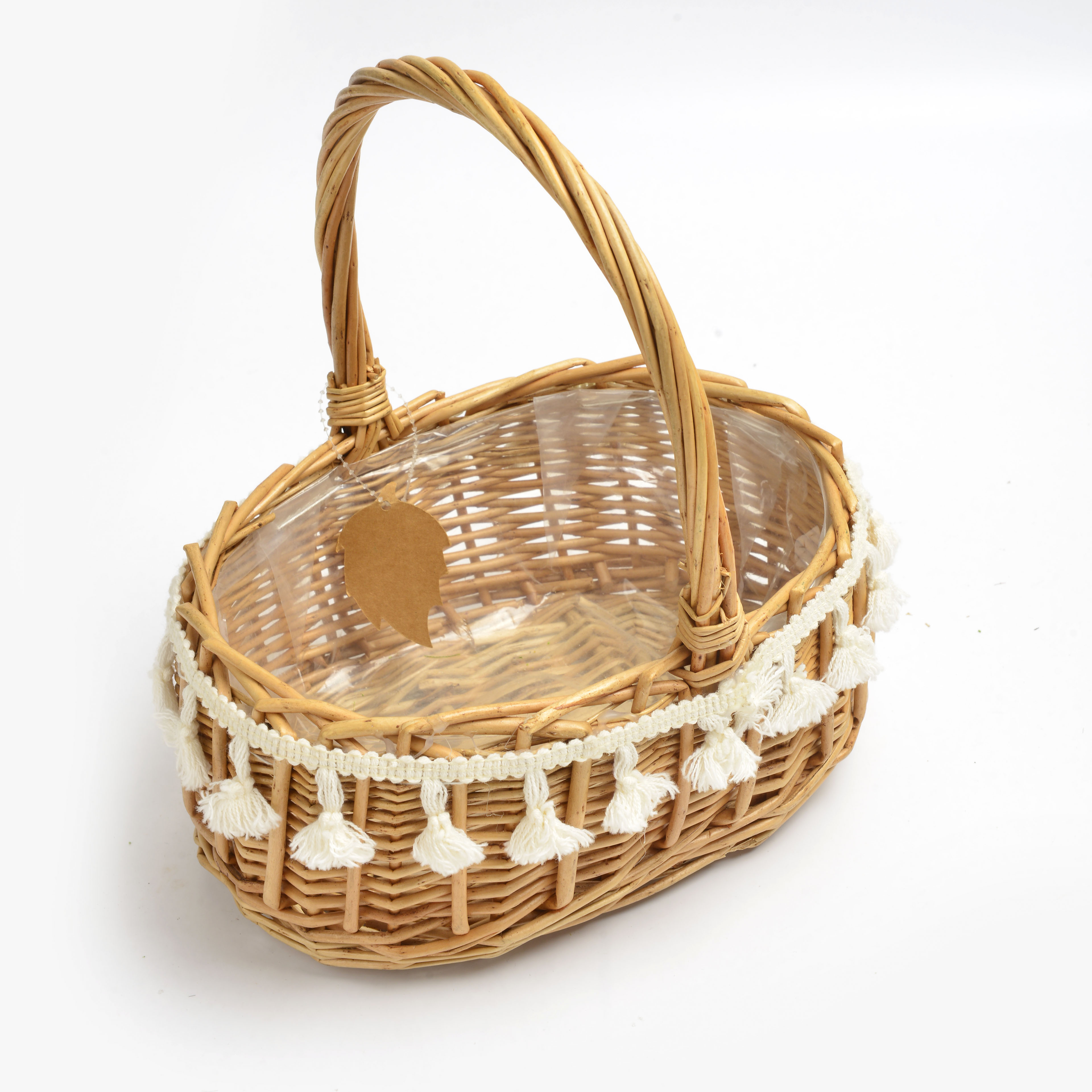 编织花篮/花盆/竹编花篮白底实物图