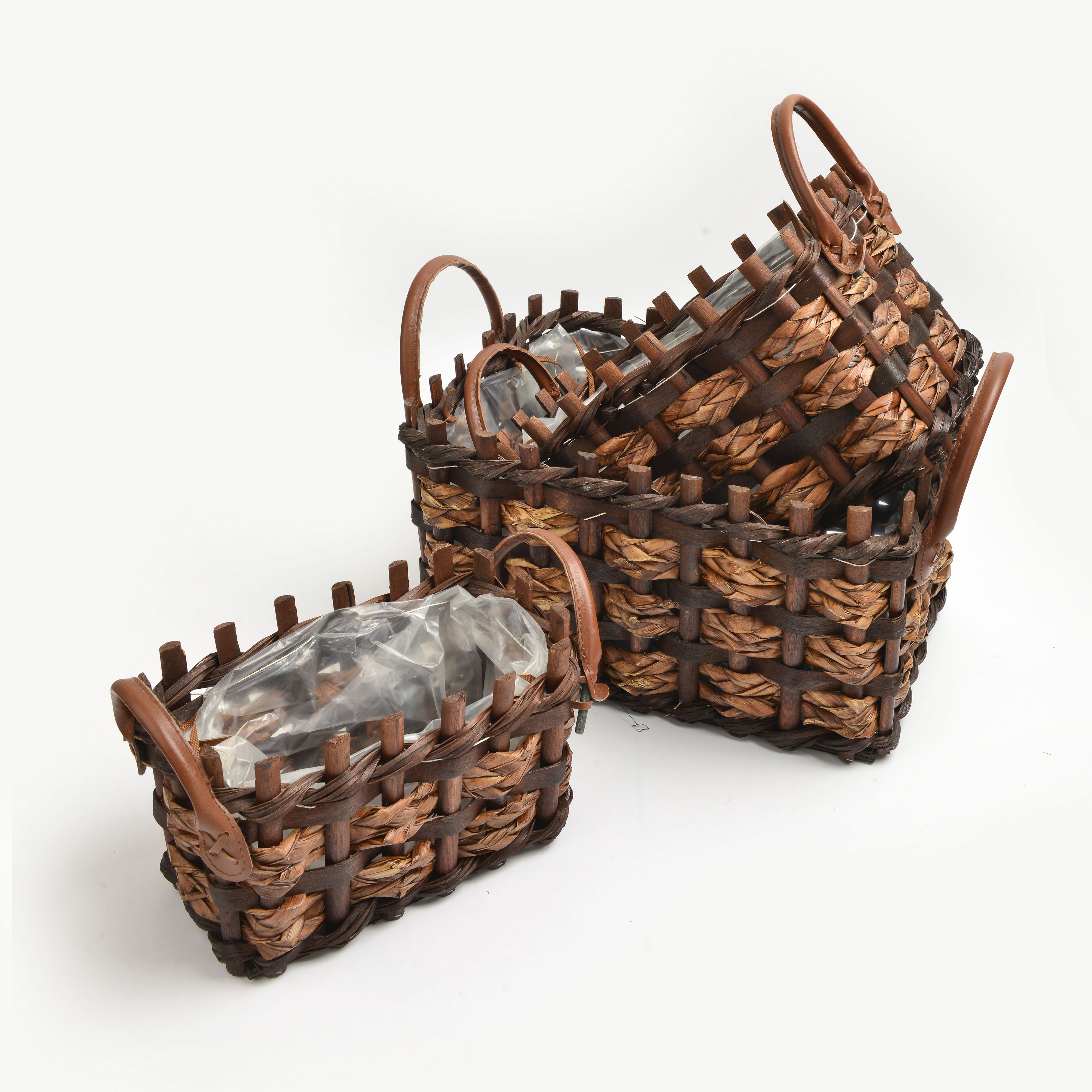 2022新款网红爆款黑色长方形竹编花篮