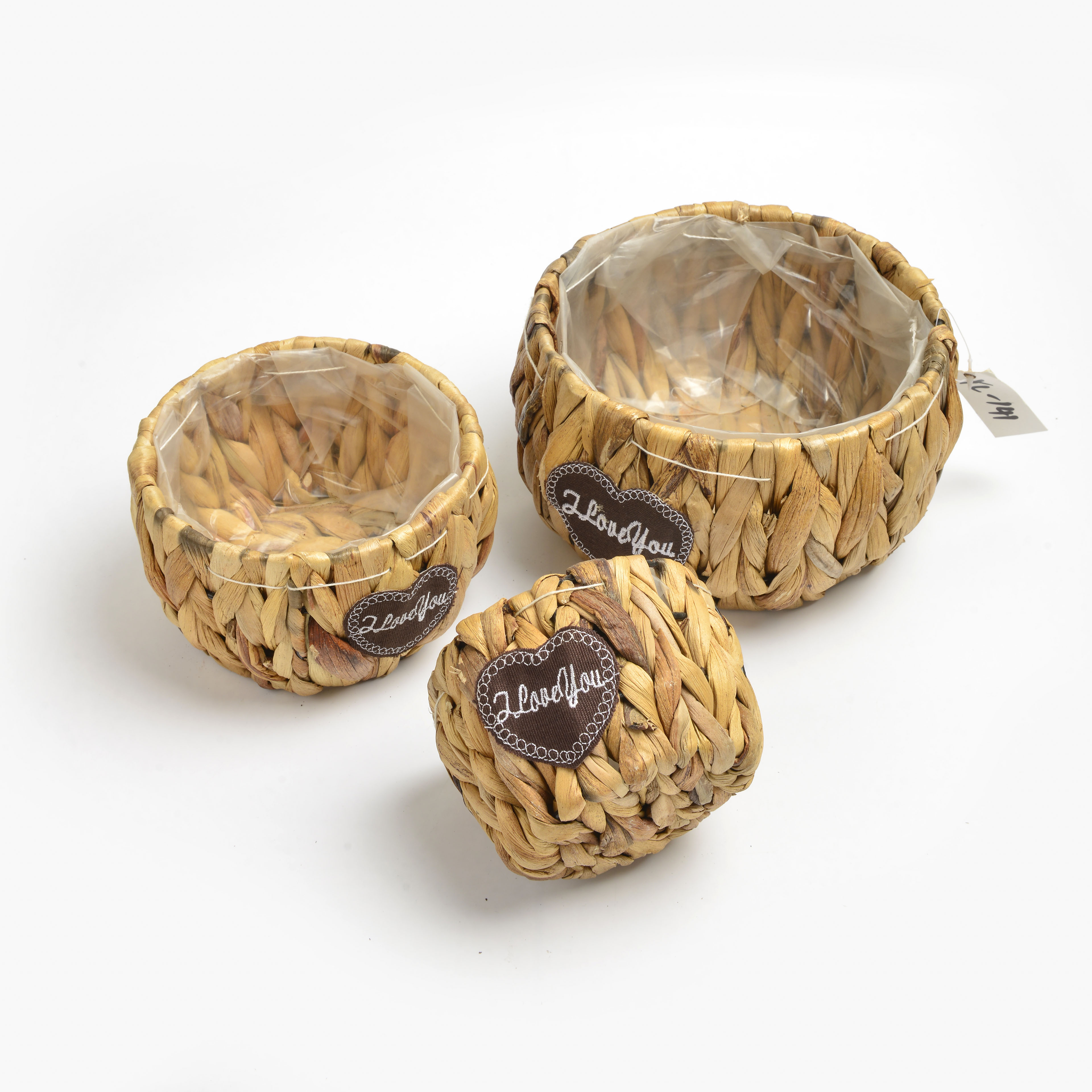 The 2022 new popular round woven flower pot basket with letter ICONS