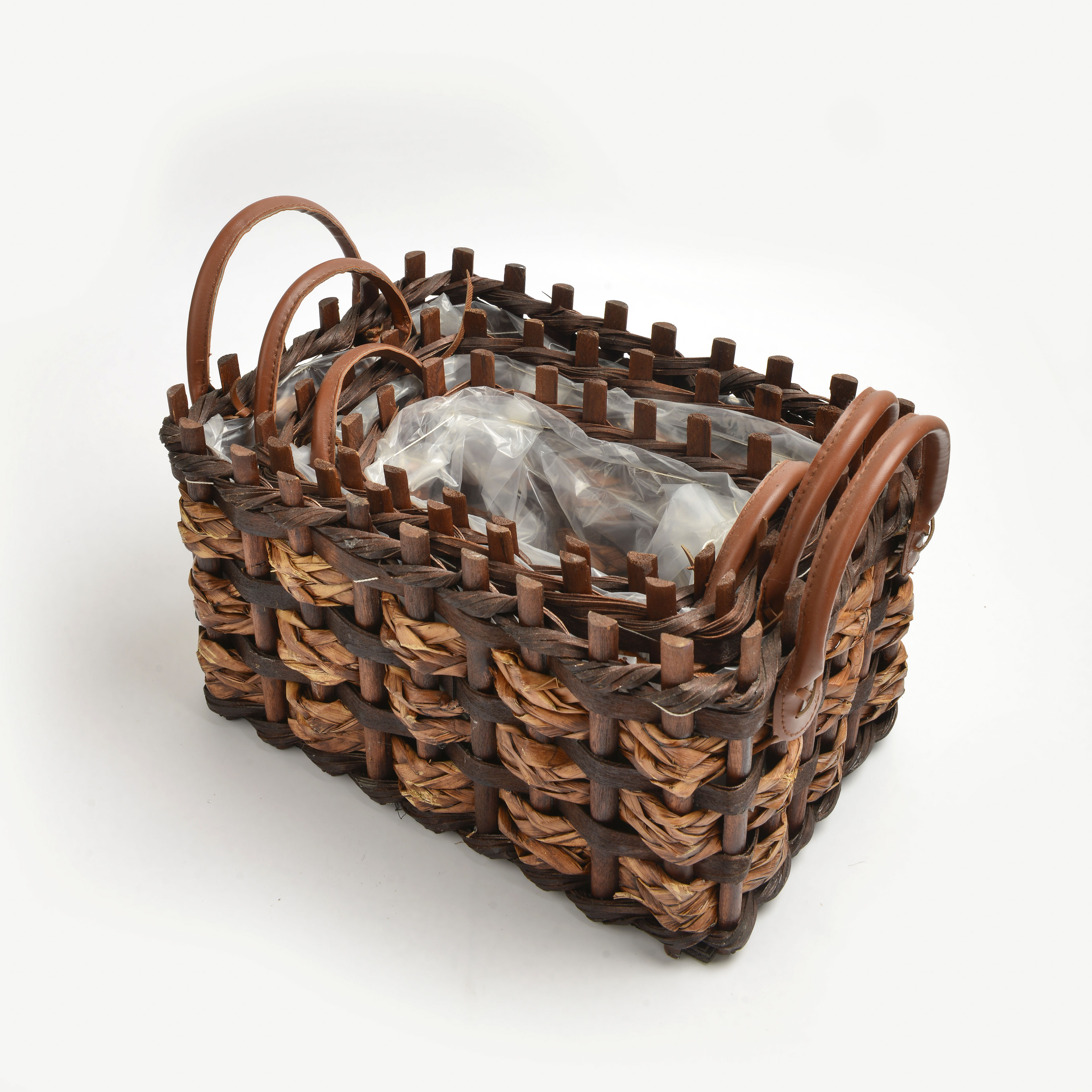 The 2022 new popular black rectangular bamboo woven flower basket details Picture