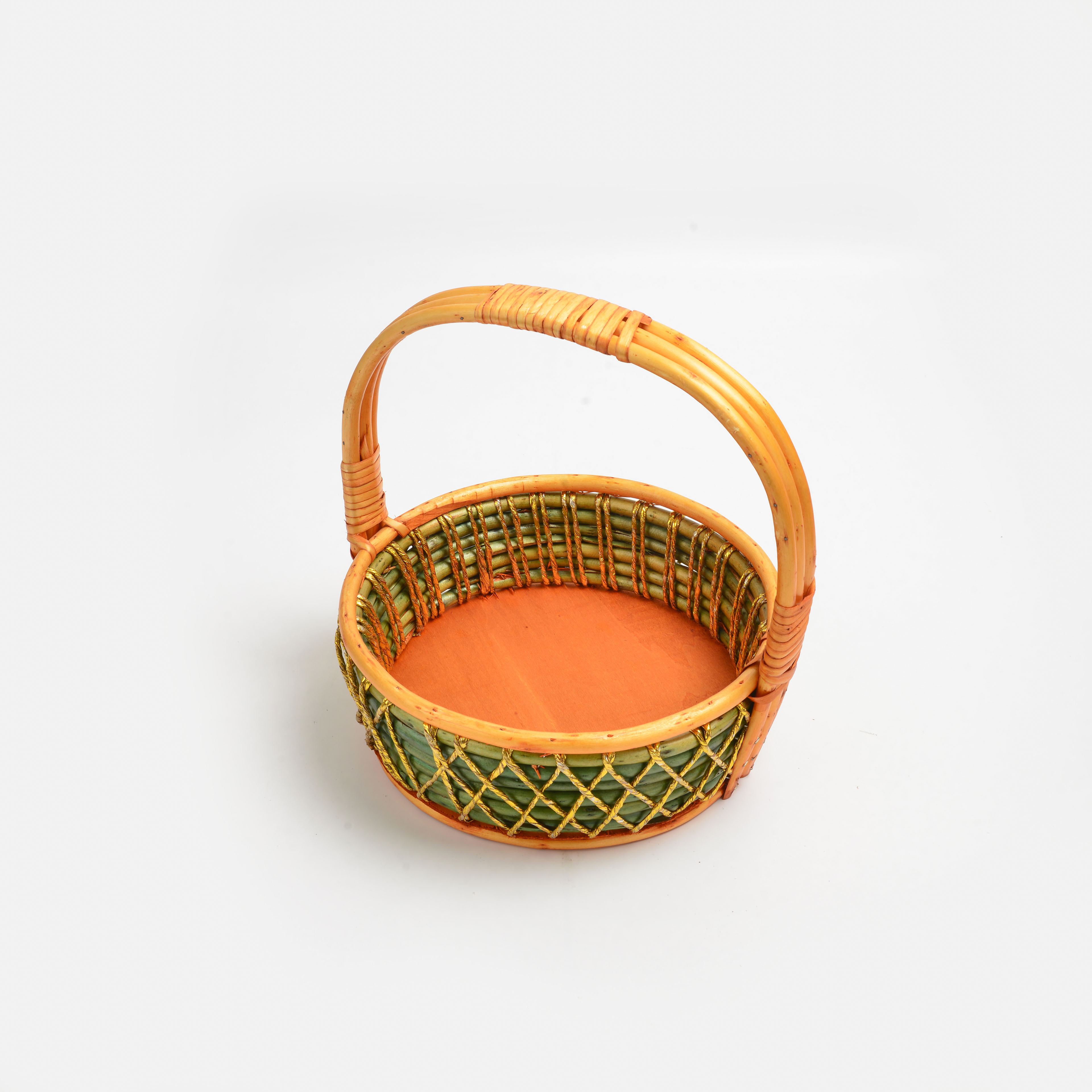 2022 New Trendy Bestseller Round Bamboo Woven Flower Basket 2 Item Picture