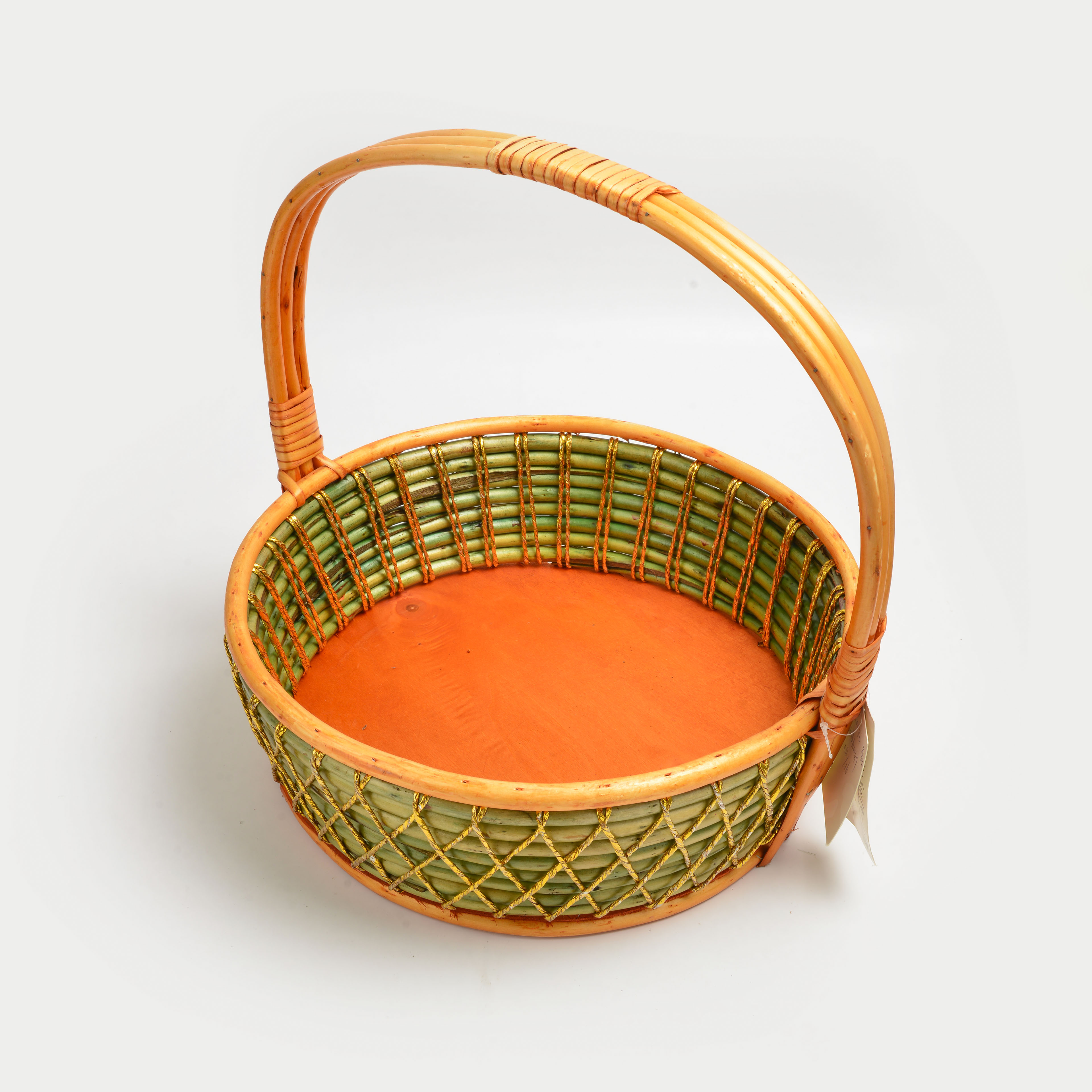 2022 New Trendy Bestseller Round Bamboo Woven Flower Basket 2 Specification image