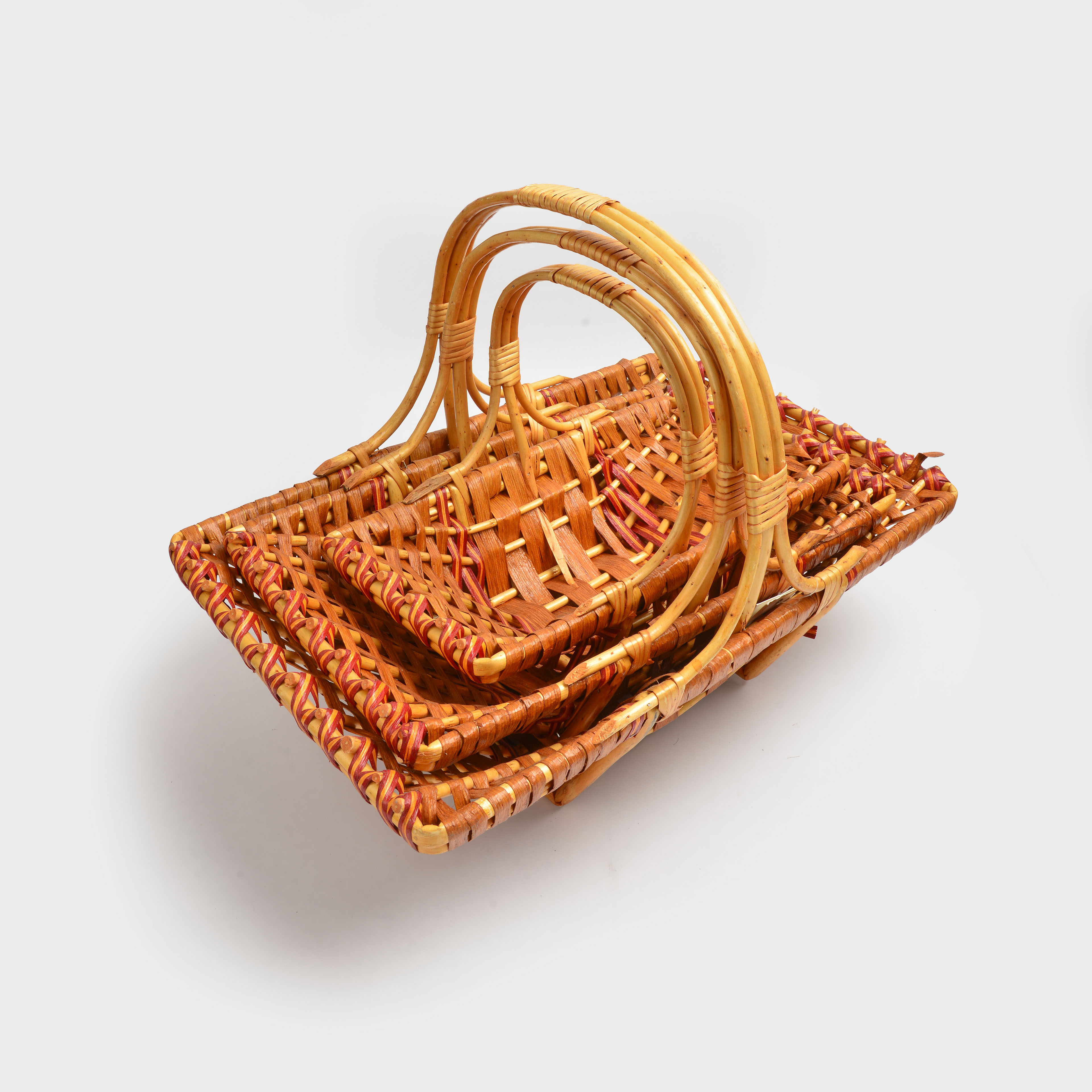 2022 New Bestseller Rectangular Bamboo Woven Flower Basket 2 Specification image