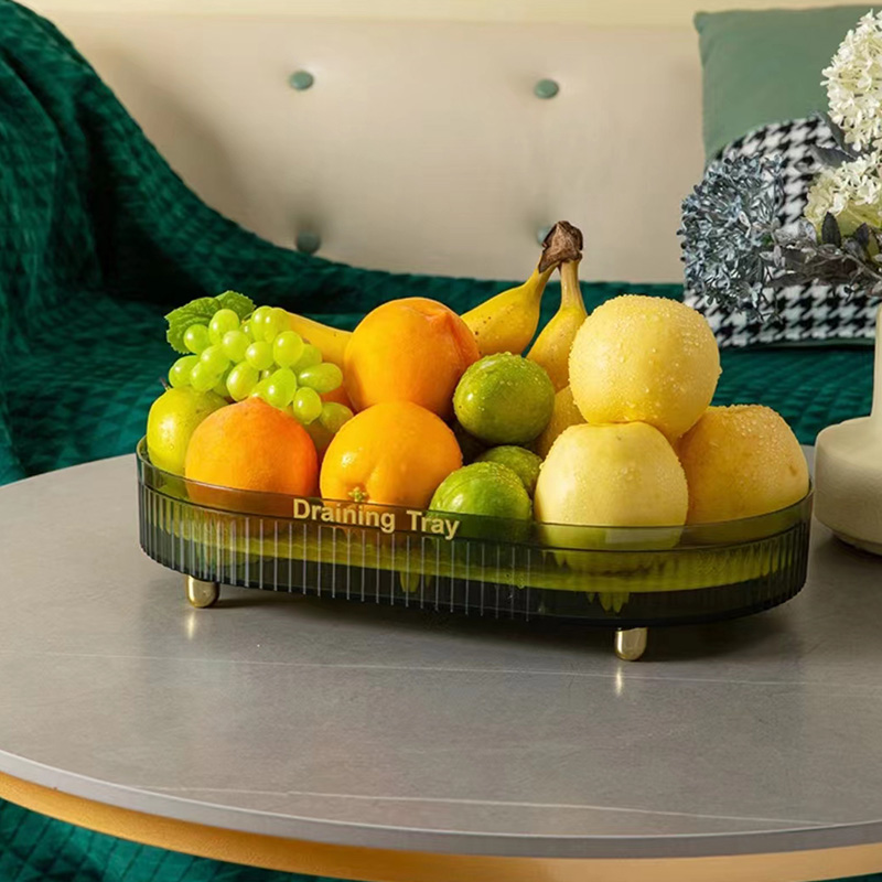 A light luxury double-layer draining tray for tea cups, water cups, tea trays, rectangular fruit trays, and creative multi-functional draining trays
