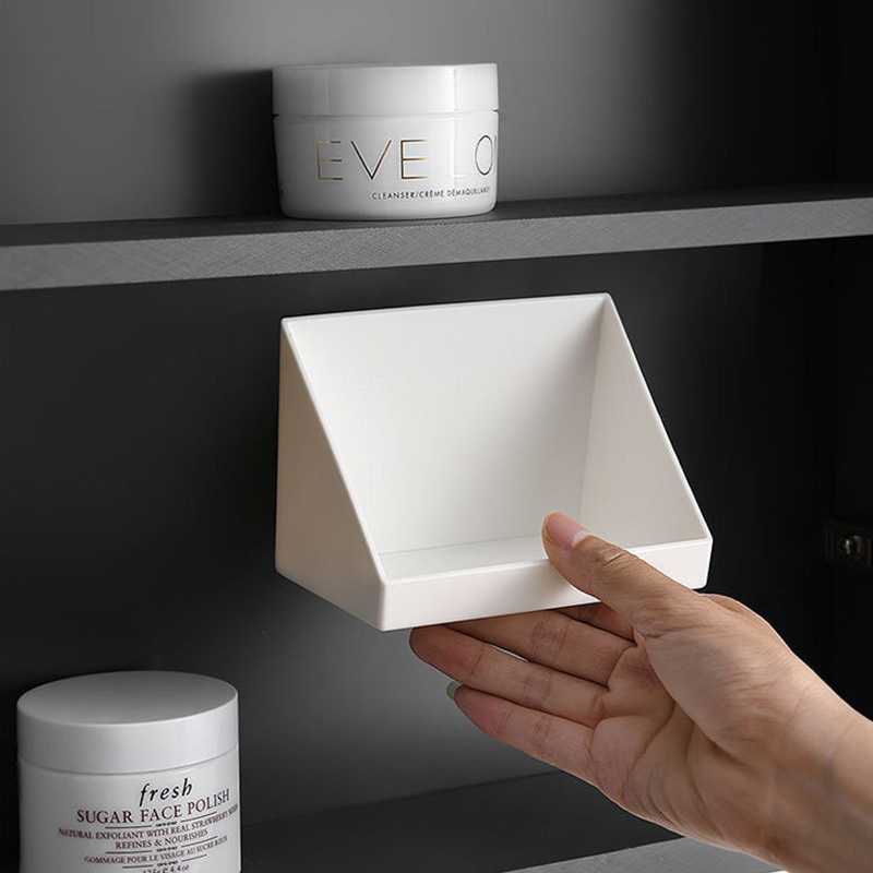 Mirror cabinet inclined surface storage box, wall-mounted non-drilling classified storage rack, partition, bathroom lipstick and cotton pad storage box Specification image