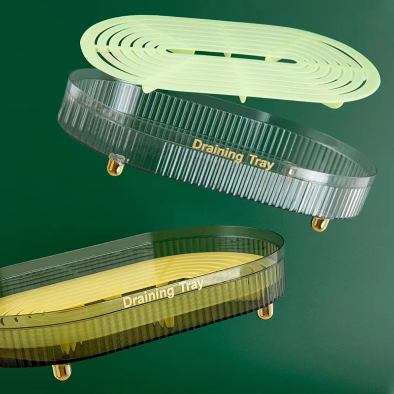 A light luxury double-layer draining tray for tea cups, water cups, tea trays, rectangular fruit trays, and creative multi-functional draining trays Item Picture