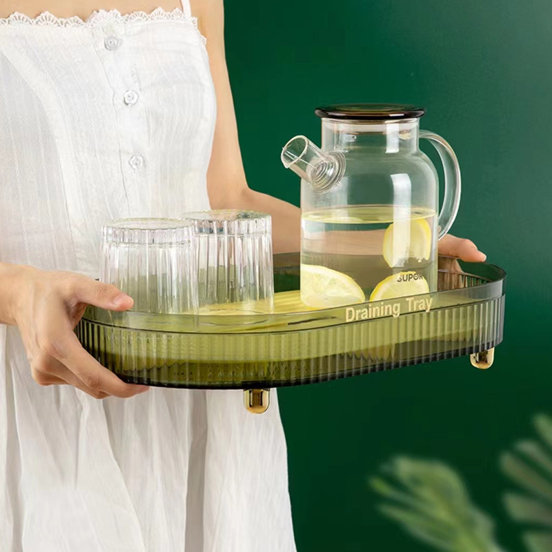 A light luxury double-layer draining tray for tea cups, water cups, tea trays, rectangular fruit trays, and creative multi-functional draining trays Application Scenario