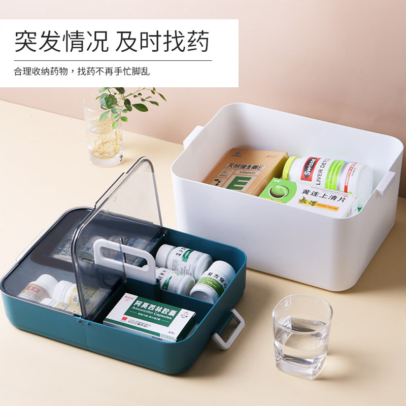 Portable plastic flip-top storage box
