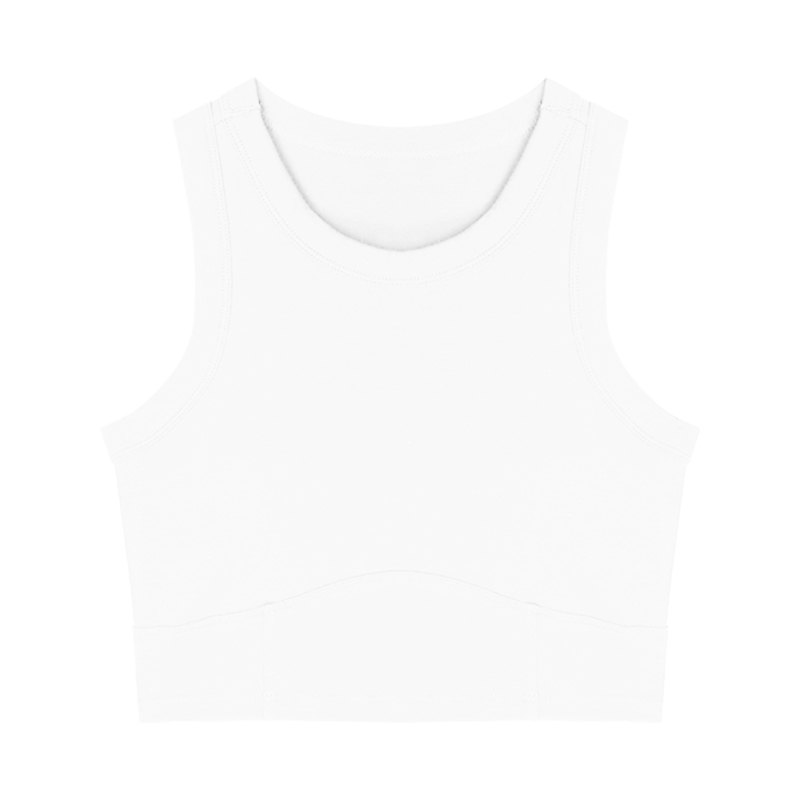 Green women's summer hot girl I-shaped sporty sleeveless slim short top for outerwear Item Picture