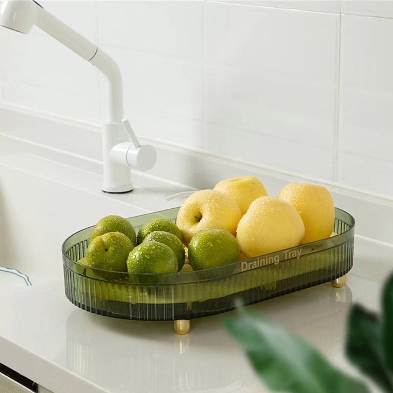 A light luxury double-layer draining tray for tea cups, water cups, tea trays, rectangular fruit trays, and creative multi-functional draining trays Specification image