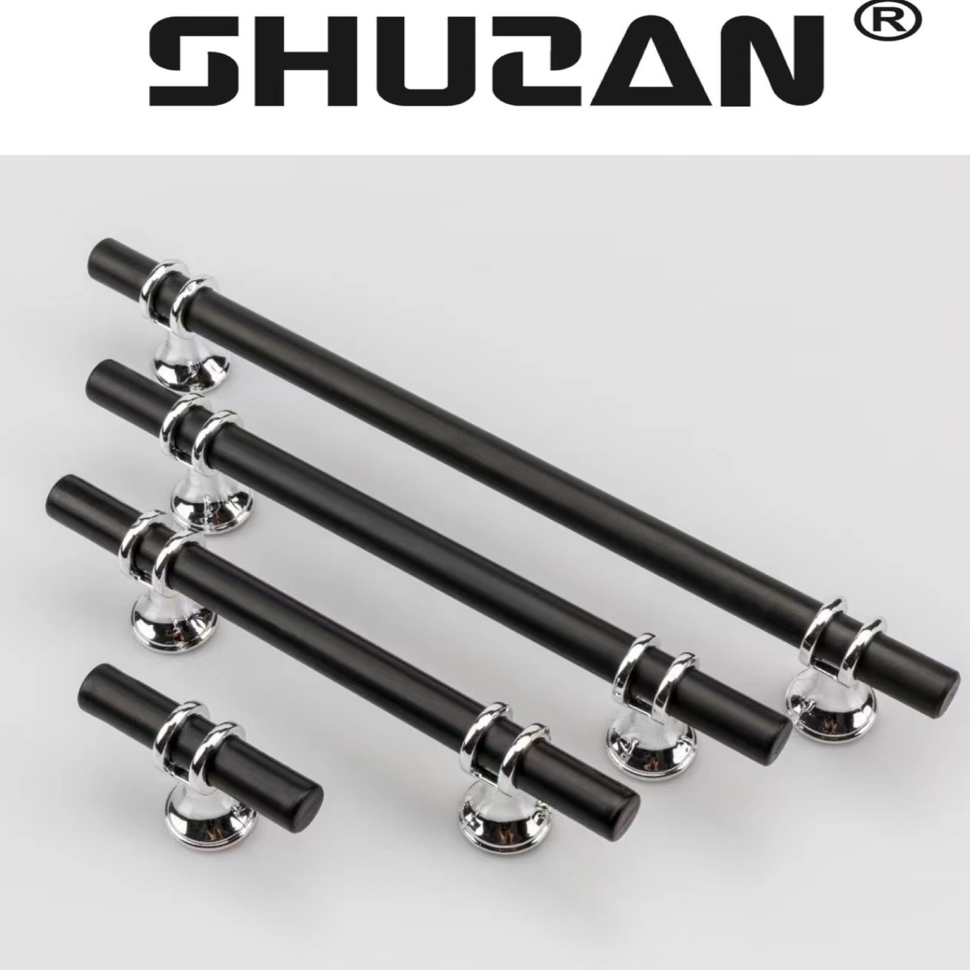 Shuzan high-end brand 304 stainless steel handles, door handles, furniture handles, wardrobe drawers, golden aluminum alloy single-hole simple design Specification image