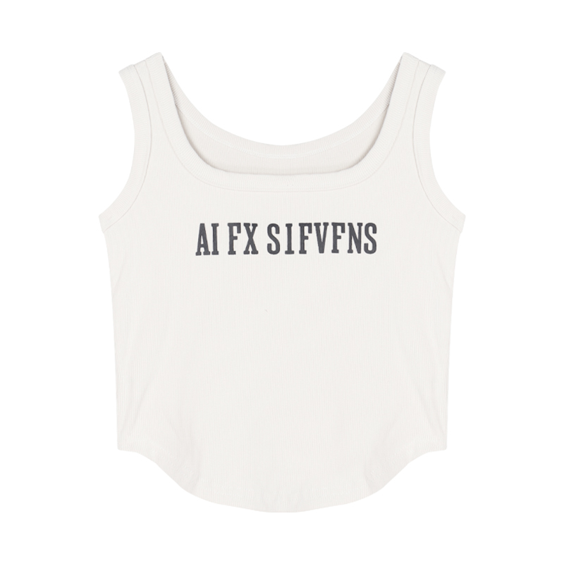 American sporty white halter top for women, summer hot girl, pure desire, sleeveless tight, slimming inner layer, top worn outside Item Picture