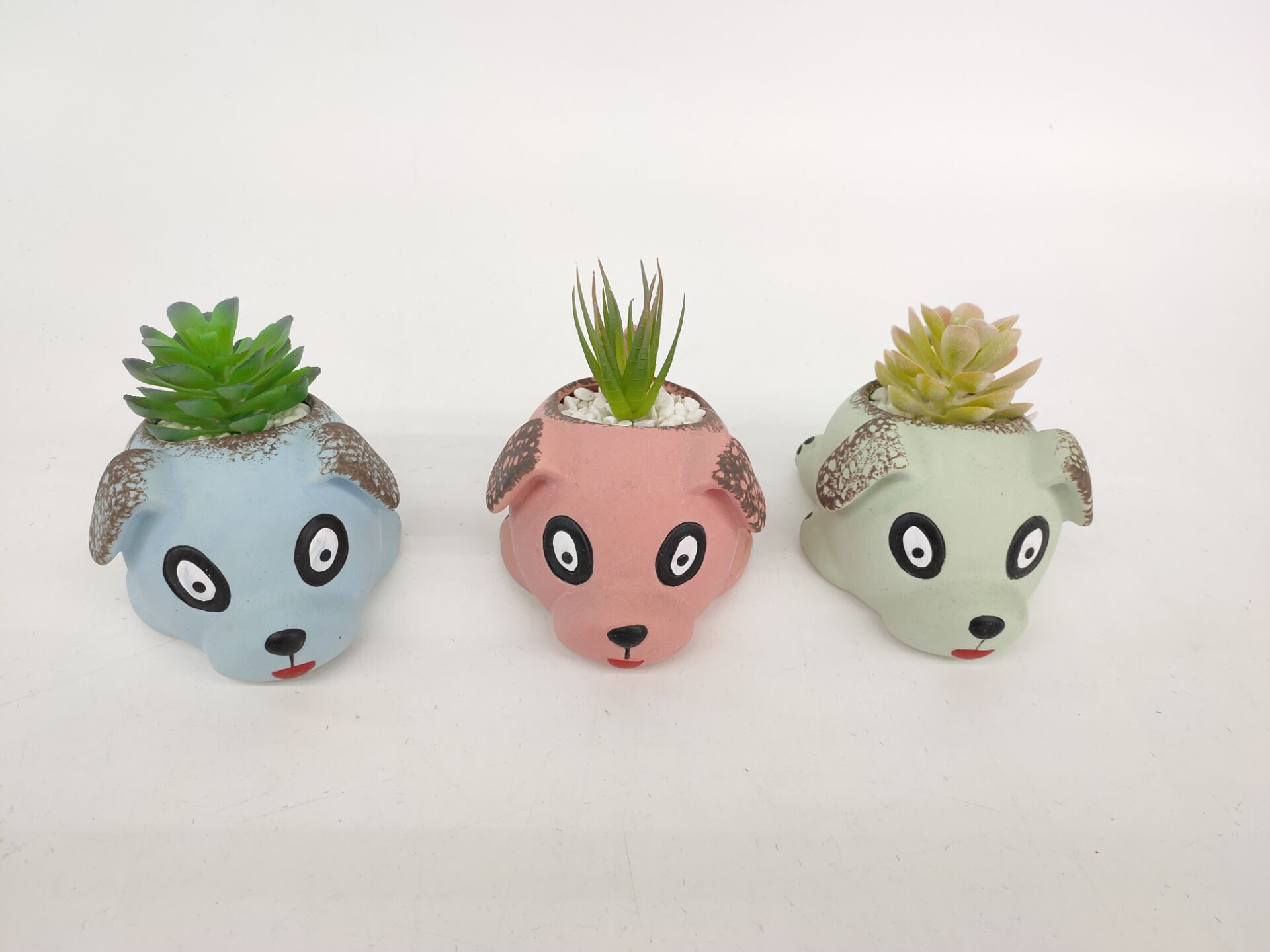 仿真花假花盆景陶瓷盆多肉小狗客厅吧台办公室等摆件品