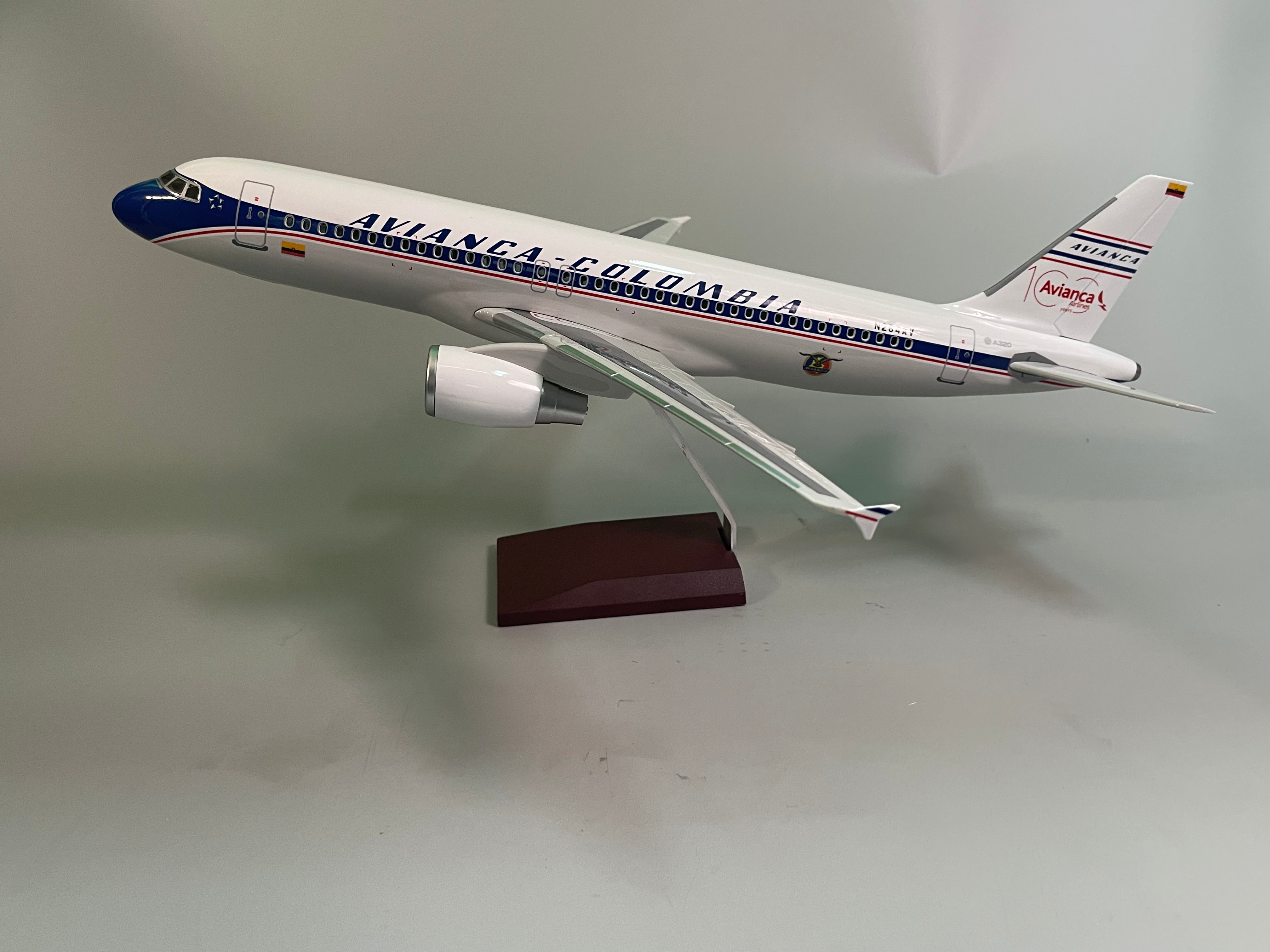 飞机模型（A320哥伦比亚航空100周年纪念版）仿真飞机模型 ABS合成强化树脂飞机模型 航空模型 杨柳模型玩具详情图1