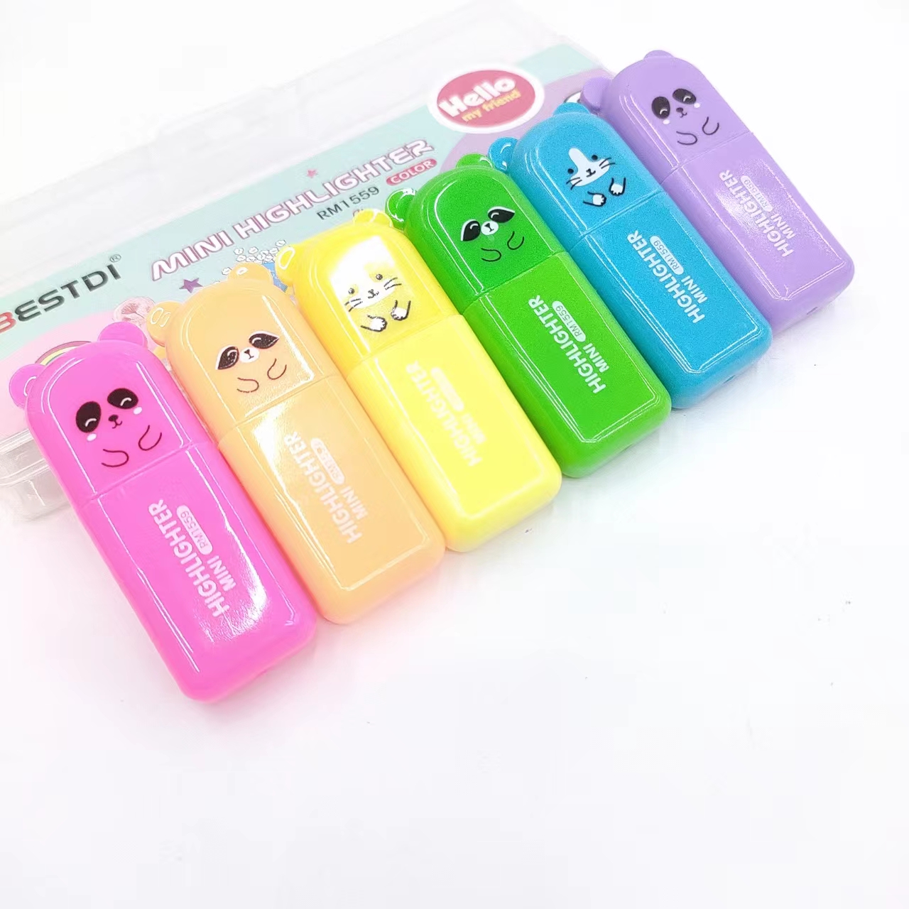 Mini highlighter, student key point marking pen, large-capacity drawing notebook pen details Picture
