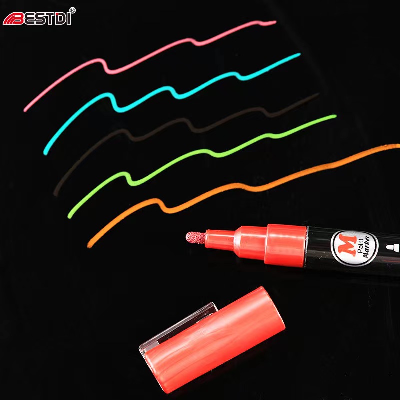 Short water-based acrylic markers in metallic color series Specification image