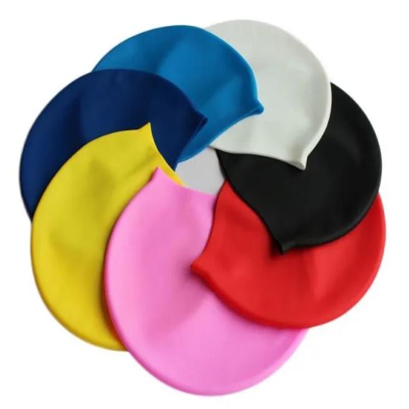 Silicone swimming cap, adult silicone swimming cap, custom LOGO, long hair ear protection silicone swimming cap Specification image