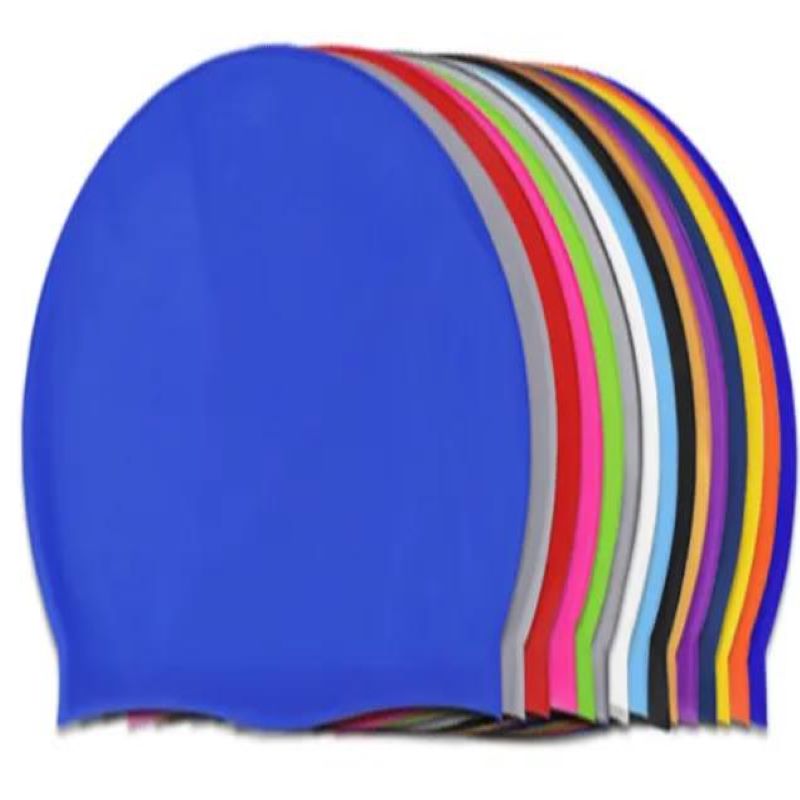 Customizable swimming caps in stock for wholesale. Adult universal solid-color silicone swimming caps, waterproof and comfortable swimming caps Specification image