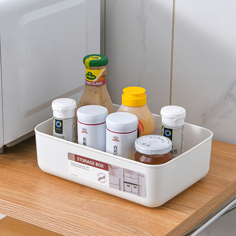 Five sizes of white bamboo-covered storage boxes Application Scenario