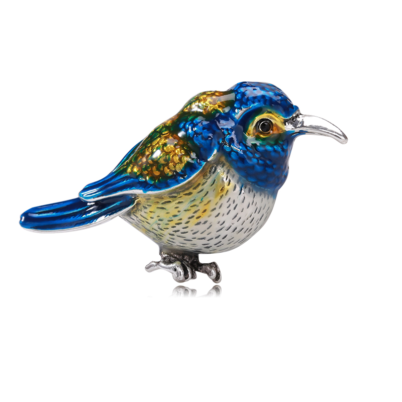Factory direct sales of creative and light luxury Korean version new best-selling cartoon oil-drip bird light luxury creative retro brooch, simple and fashionable accessory pin in stock Item Picture