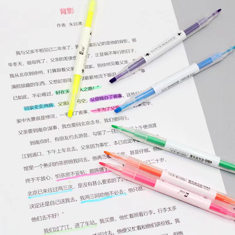 Early Morning dual-head highlighter pen, student key point marking pen, large-capacity drawing notebook pen Application Scenario