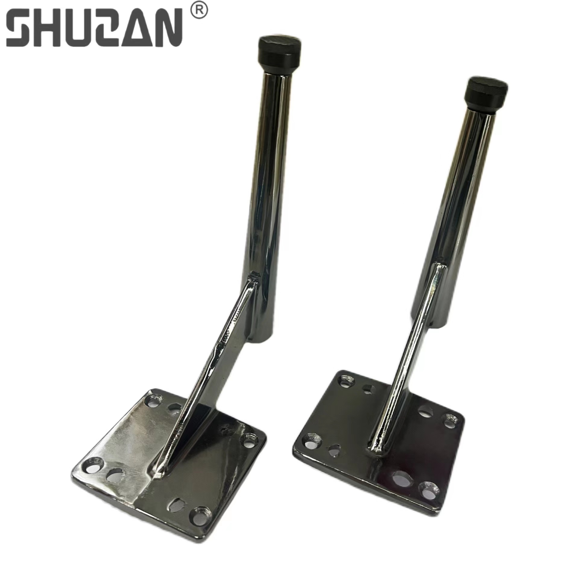 Shuzan whole-house customized new slanted conical sofa legs, round black rubber bottom furniture legs, cabinet legs, lock fasteners, sofa leg supports, daily hardware Specification image