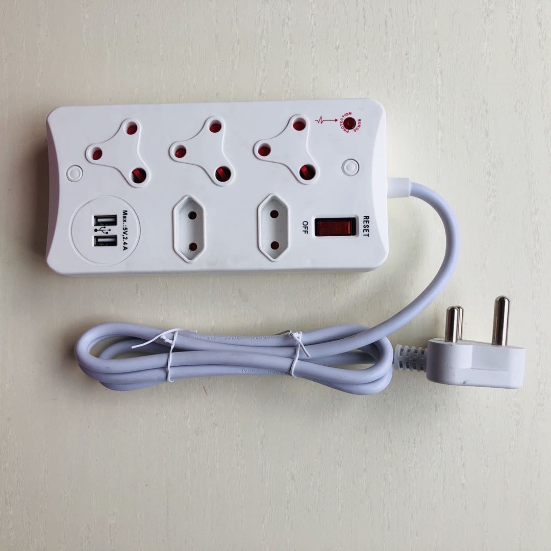 5 types of SA multi-plug power sockets with neon or surge protection in South Africa, with USB. Price negotiable details Picture