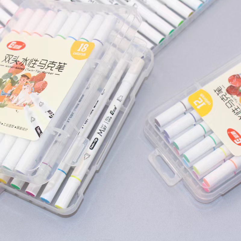 Double-headed water-based marker pens, colored drawing pens, children's art DIY pens Item Picture