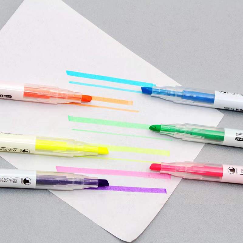 Early Morning dual-head highlighter pen, student key point marking pen, large-capacity drawing notebook pen Specification image