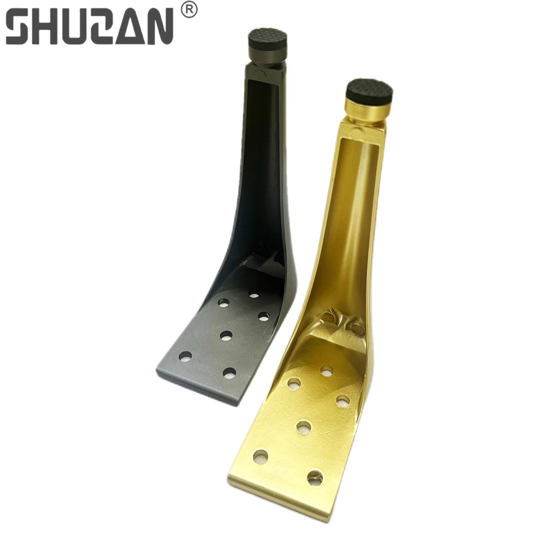 Shuzan Light Luxury alloy steel plate drill sofa feet, furniture feet, TV cabinet feet, coffee table feet, bedroom bedside table feet, bathroom cabinet feet, curved feet, daily hardware Item Picture