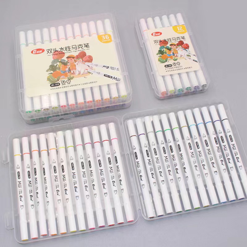 Double-headed water-based marker pens, colored drawing pens, children's art DIY pens details Picture