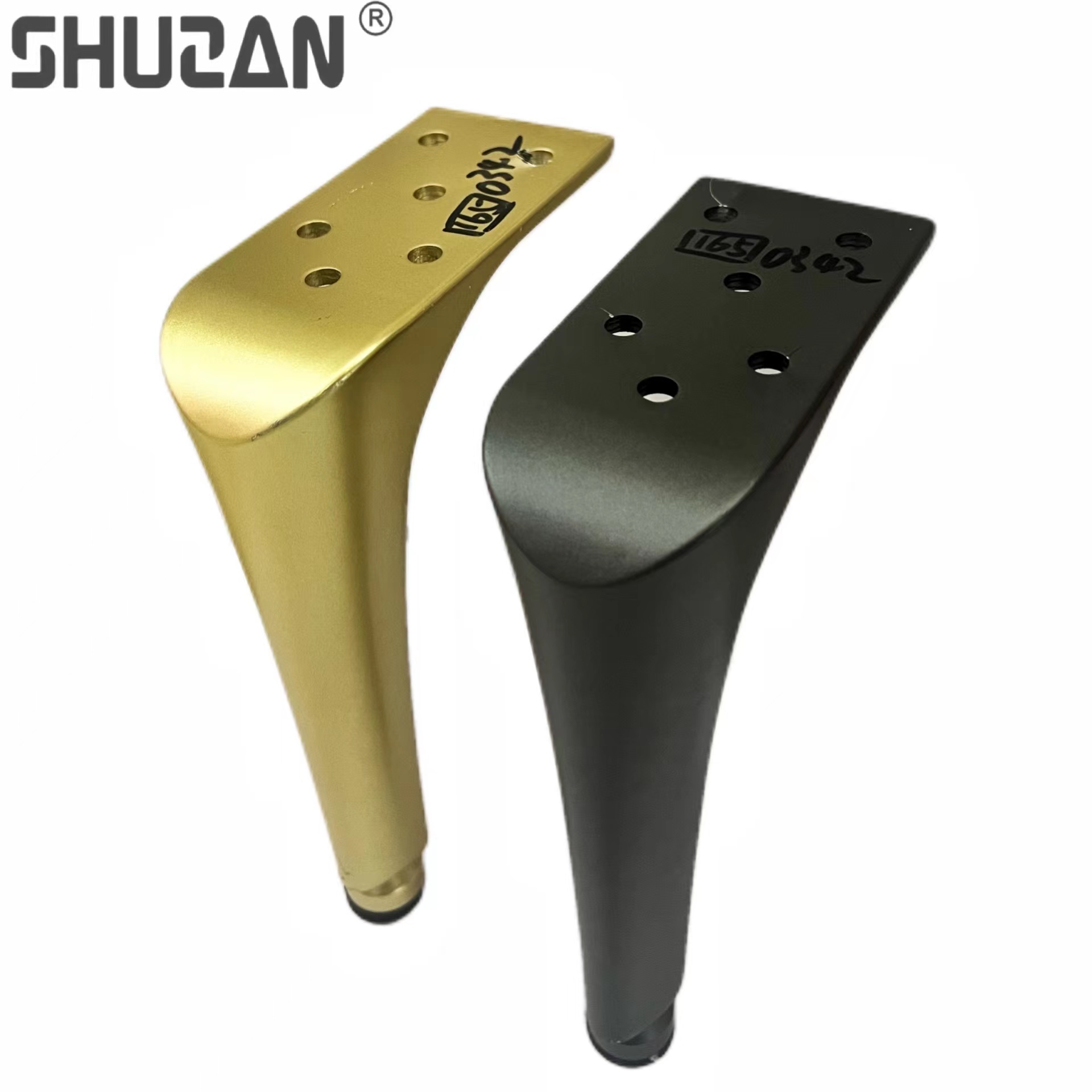 Shuzan Light Luxury alloy steel plate drill sofa feet, furniture feet, TV cabinet feet, coffee table feet, bedroom bedside table feet, bathroom cabinet feet, curved feet, daily hardware